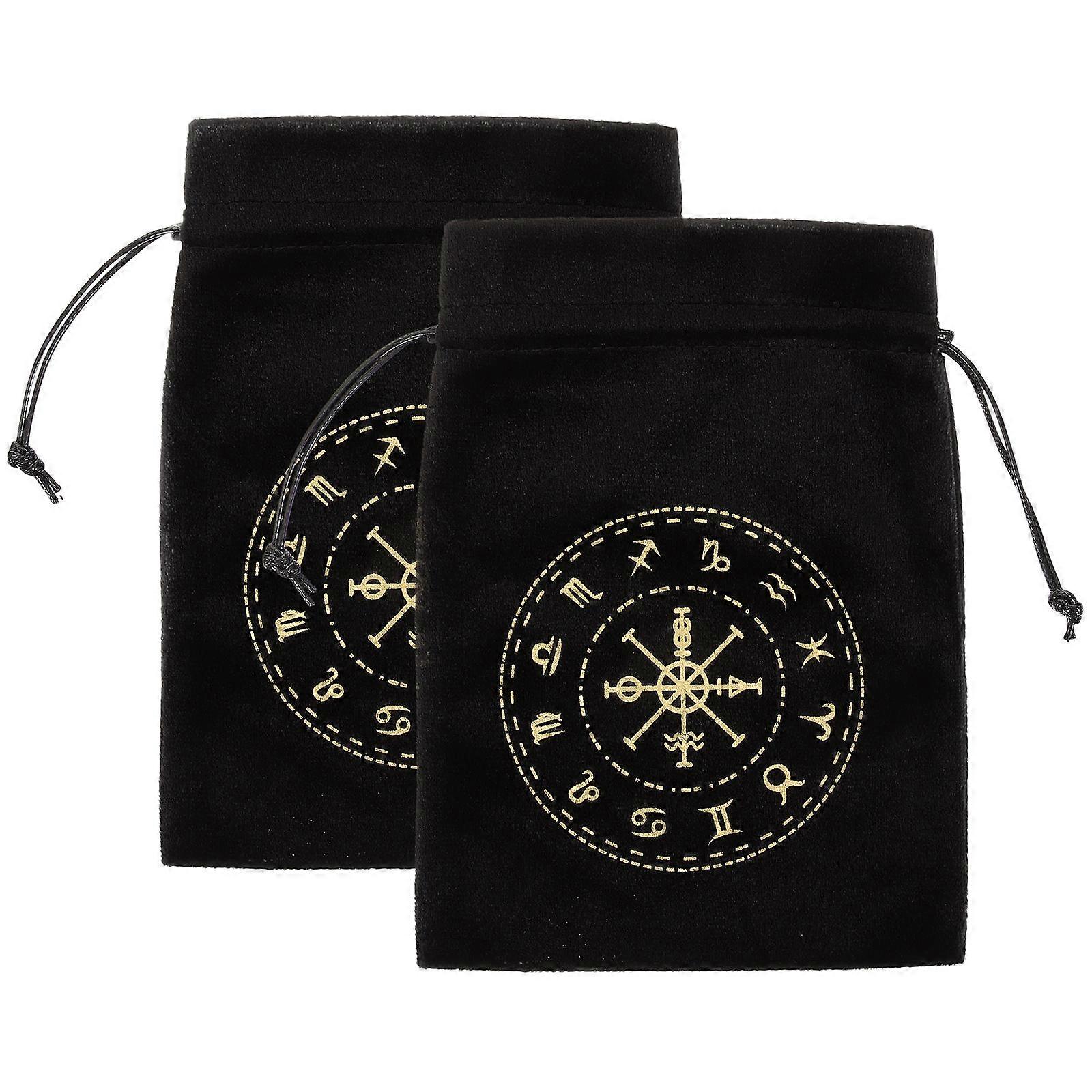 Portable Pouch Card Bag Suitable For Travel Everyday Use Drawstring Closure Design 2Pcs