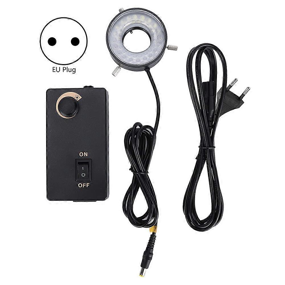 LED Ring Light, Adjustable Brightness, 360Degree Lighting for Video Microscopes (EU Plug)