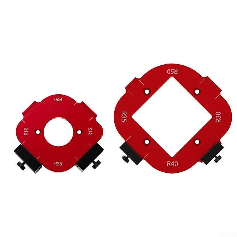Complete set of radius jig router templates made of sturdy aluminum alloy, with multiple corners for efficient woodworking.