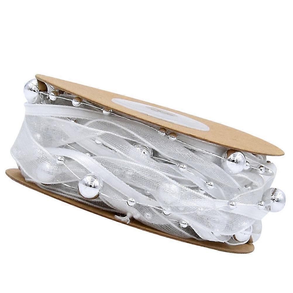 装飾とギフトパッキング用の美しいプラスチックリボン、パーティー、結婚式、DIYプロジェクトに最適なシルバー1ロール