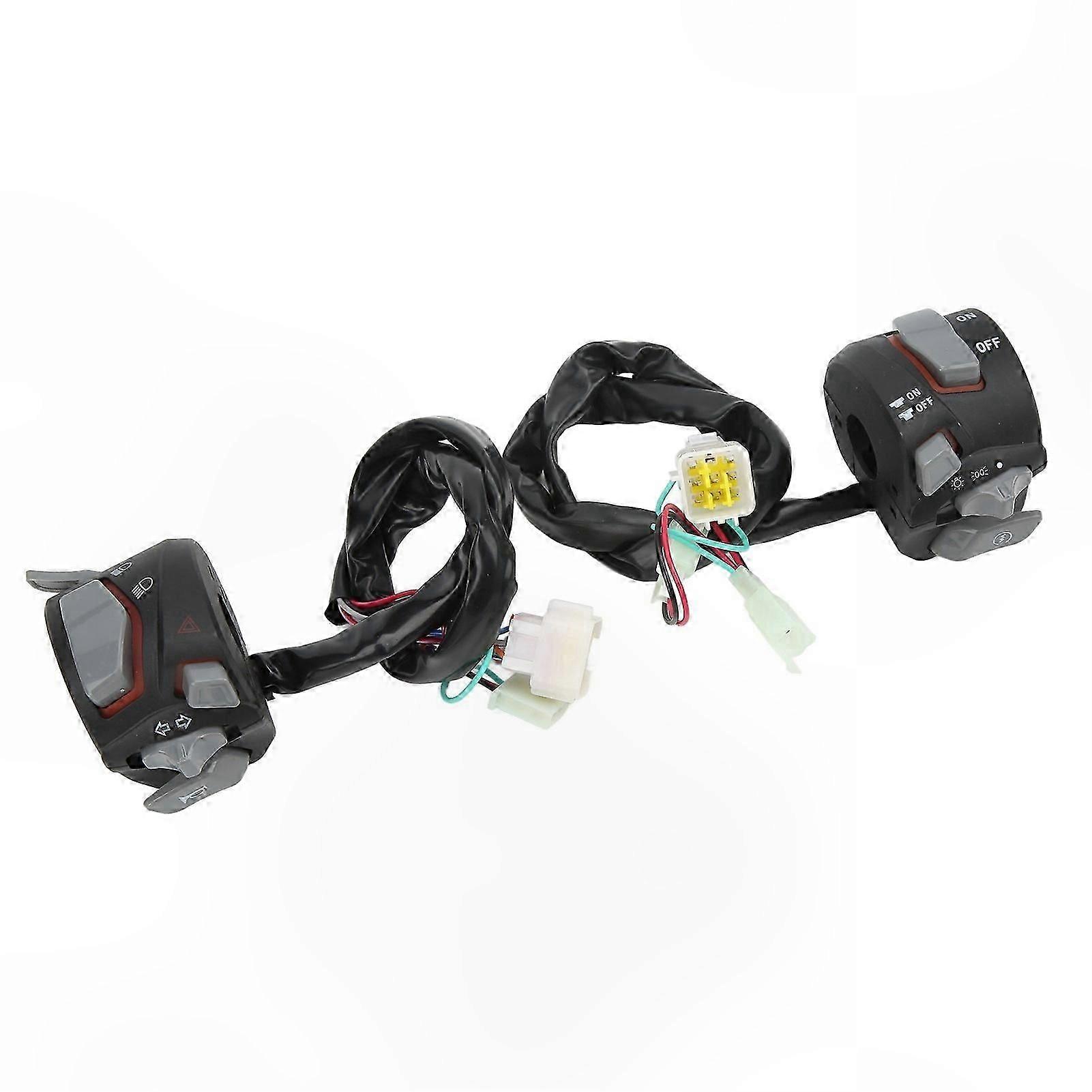 Universal 22mm Handlebar Switch for Motorcycle Headlamp High Low Beam Start Button with Red Light IP65 Waterproof Design