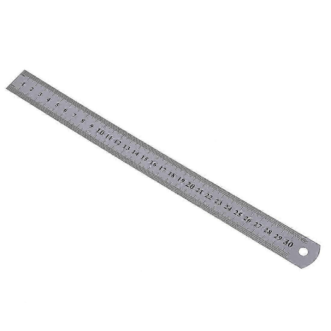 Metric Function Stainless Steel Ruler - 30cm Length with 12-Inch Compatibility