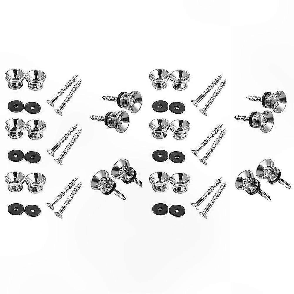 20 Pack Strap Buttons with Screws for Guitar, Bass, and Ukulele Instruments