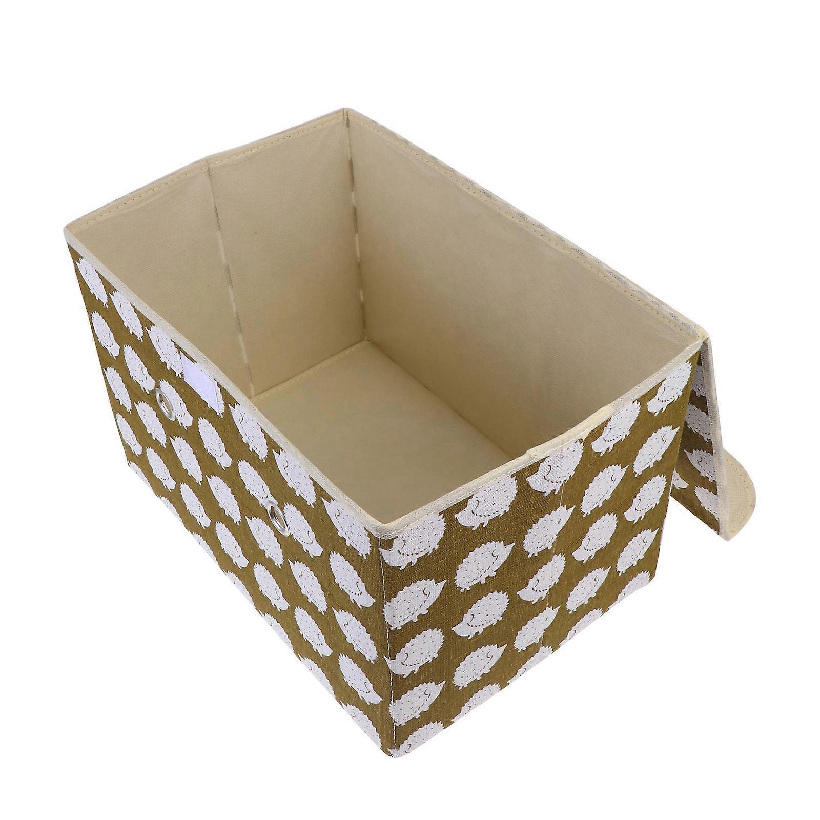 Clothes Storage Box for Bedroom Organization and Home Use Made of Cotton Linen Light Brown Color Dust-Proof Function 1Set