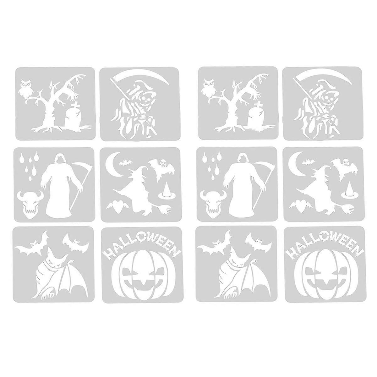 Drawing Template Square Education Learning Tools Halloween Activities White for 12Pcs