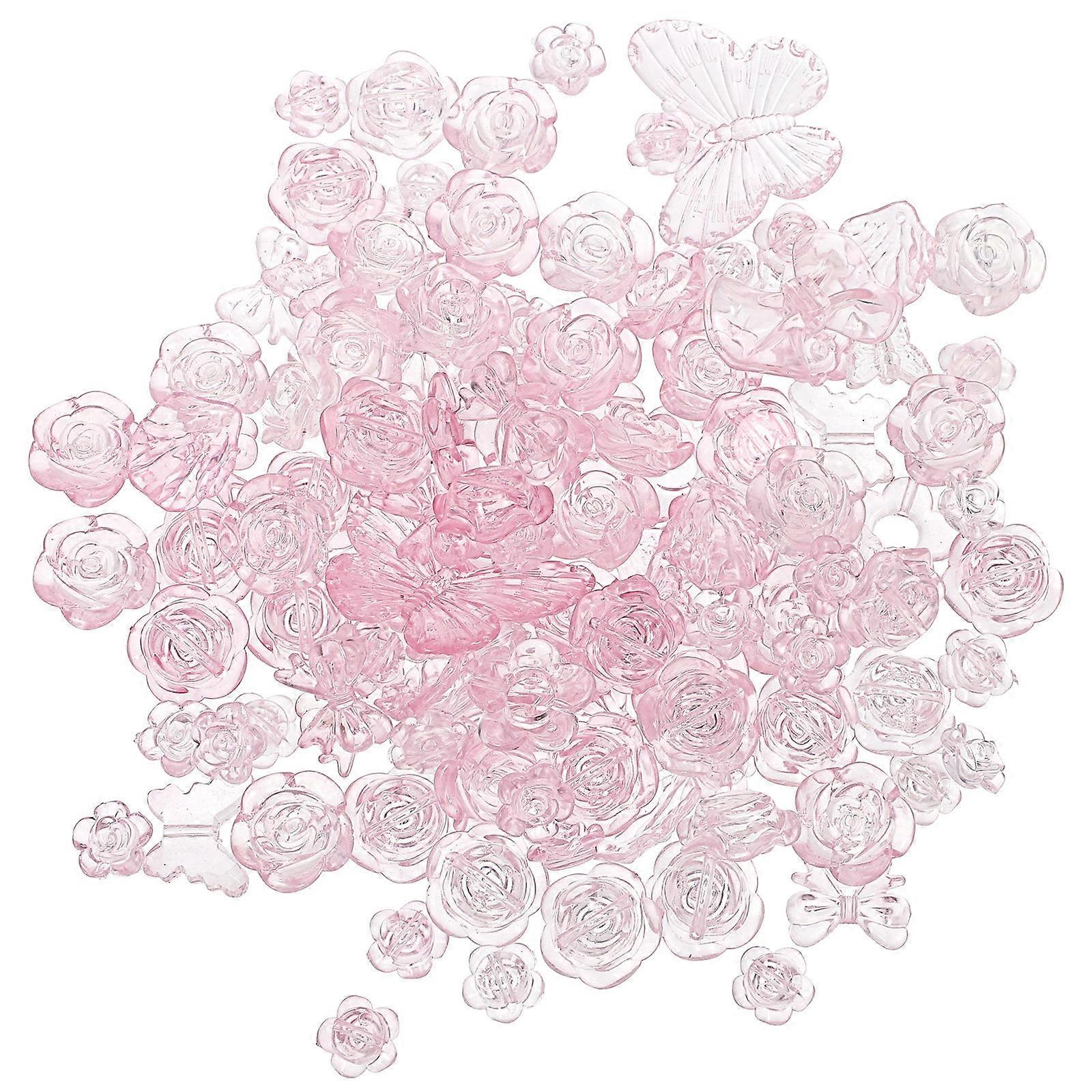 Transparent Gradient Petal Beads for DIY Jewelry Making – Butterfly Flower Headdress Decorative Accessories for Necklaces and Bracelets