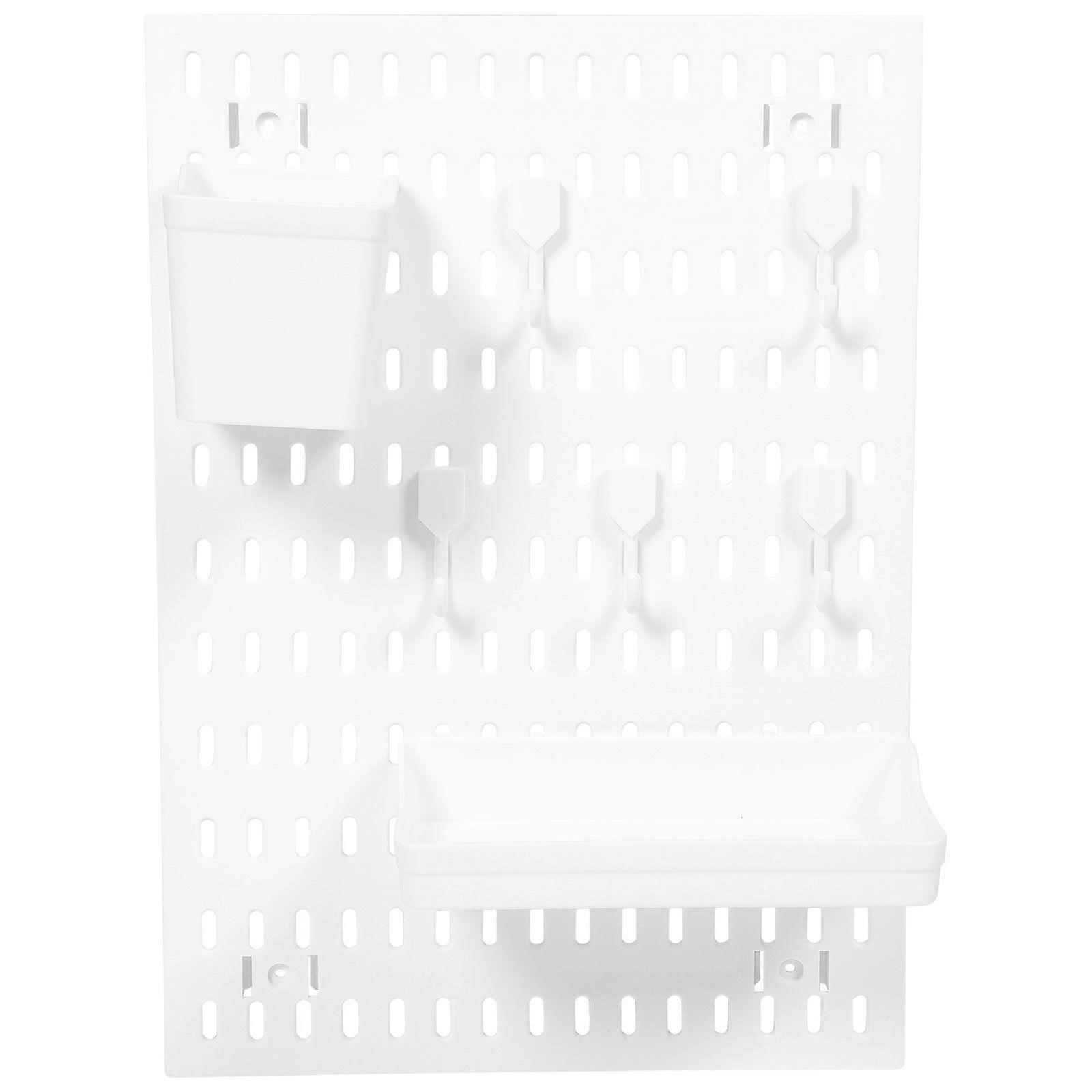 1 Set of Pegboard Shelf Hanging Pegboard Rack Door Back Storage Holder Wall Pegboard Organizer