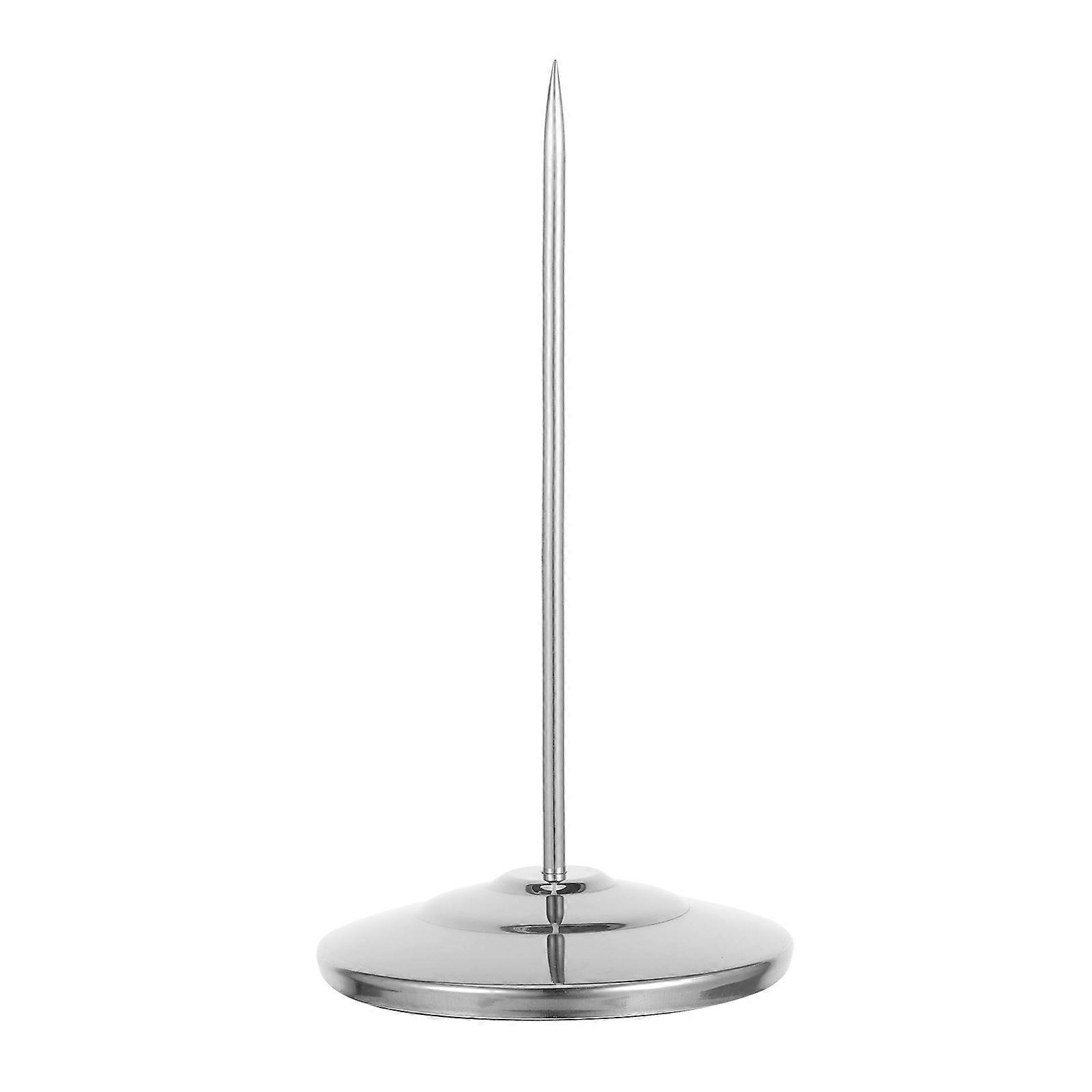 Stainless Steel Receipt Ticket Holder Bill Fork with Plastic Base Desktop Paper Memo Stabber for Restaurant Office Kitchen