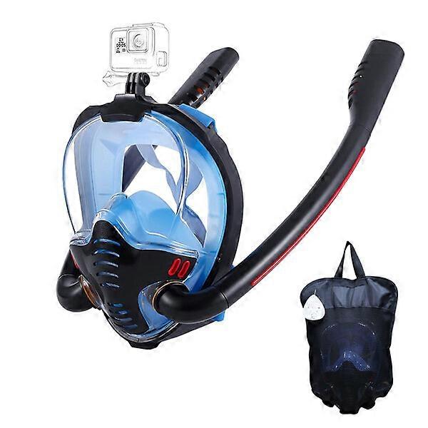 Full-face diving mask, panoramic high-definition, with camera installation system