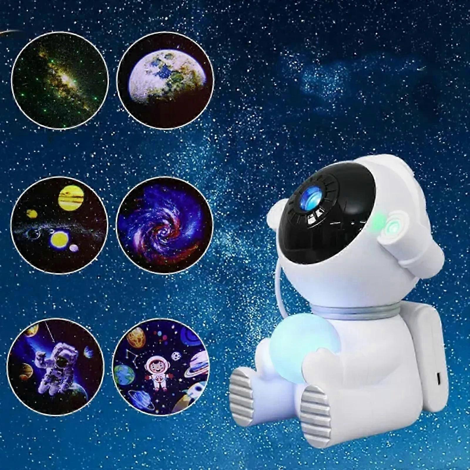 Night Light Projector For Kids, Cute 360 Rotating Planet Universe Led Projection Lamp Rotatable With 6 Inserts And Modes For Bedroom