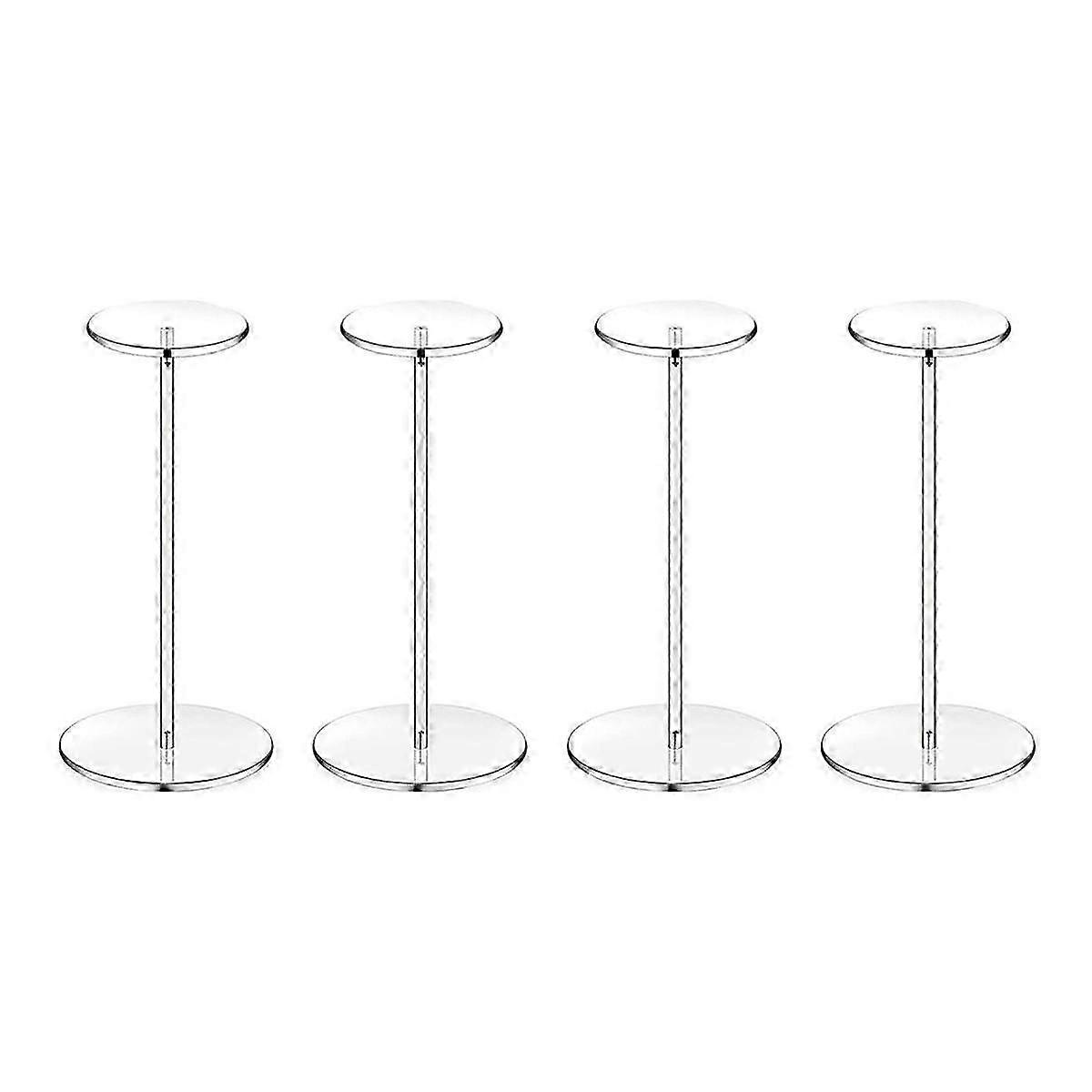 4 Sets Acrylic Hat Stand Clear Pedestal Display Stand Baseball Hat Racks Round Acrylic Risers for Display Hat