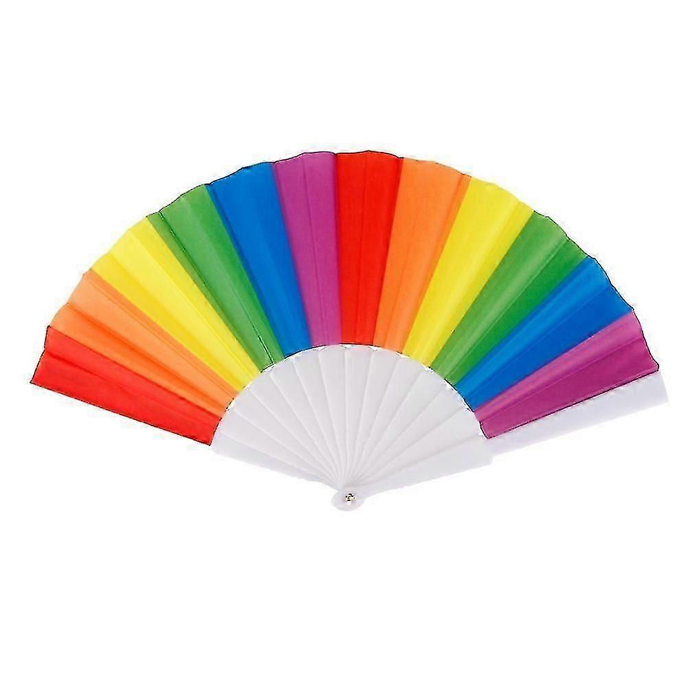 5PCS Handheld Folding Rainbow Fans for Party Decorations