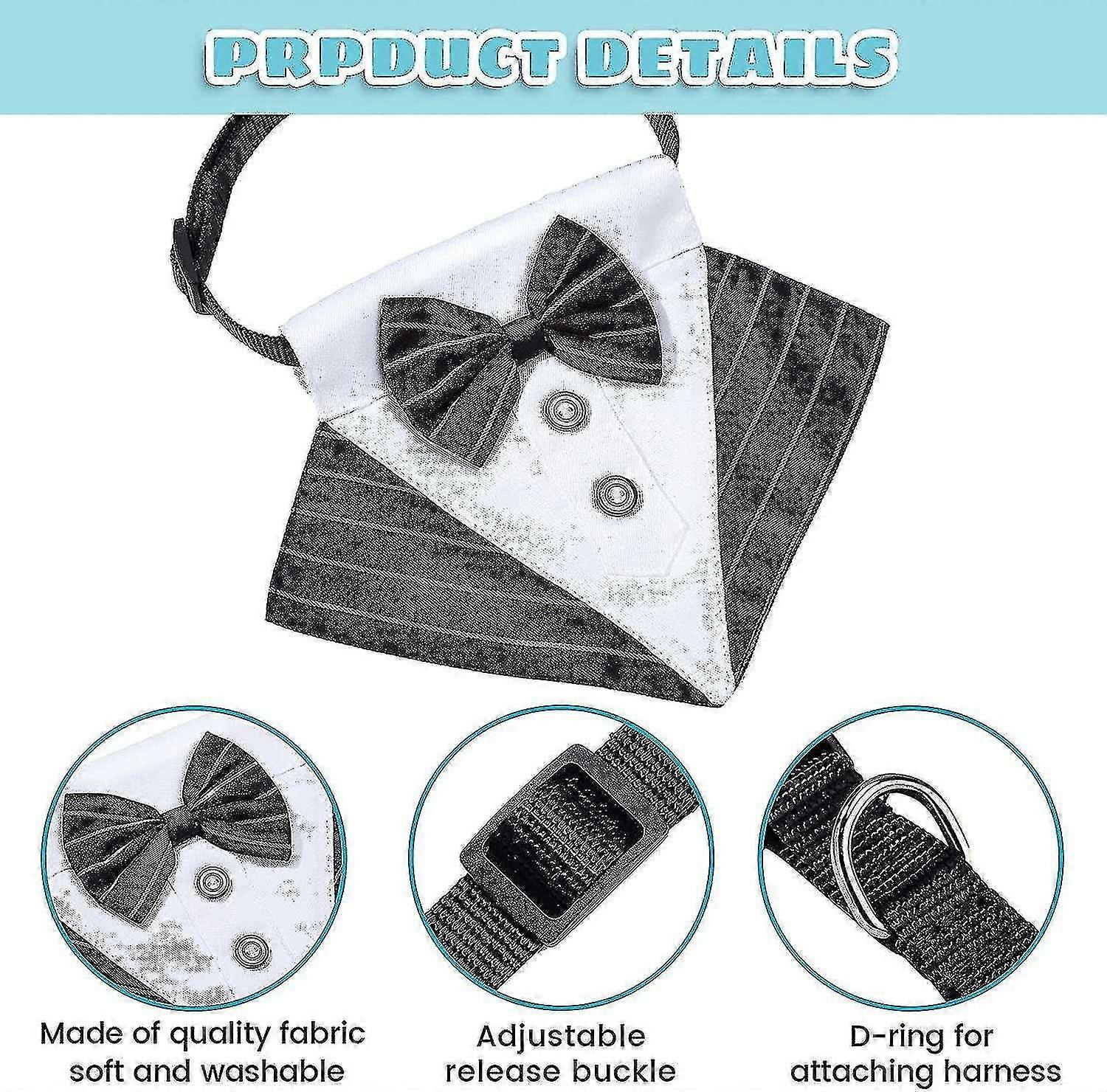 Formal Dog Tuxedo Bandana Dog Wedding Bandana Collar with Bow Tie A...