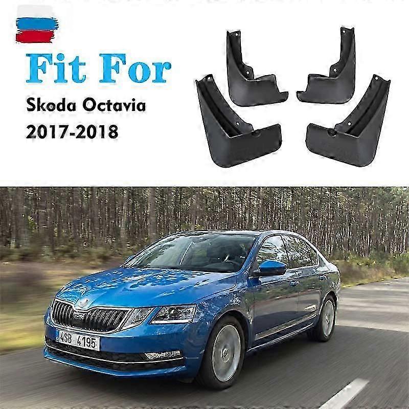 Excellent 4pcs Front Rear Mudflaps FOR Skoda Octavia A5 A7 5E MUDGUARD FENDER MUD FLAP GUARD SPLASH MUDGUARDS CAR ACCESSORIES AUTO STYLINE