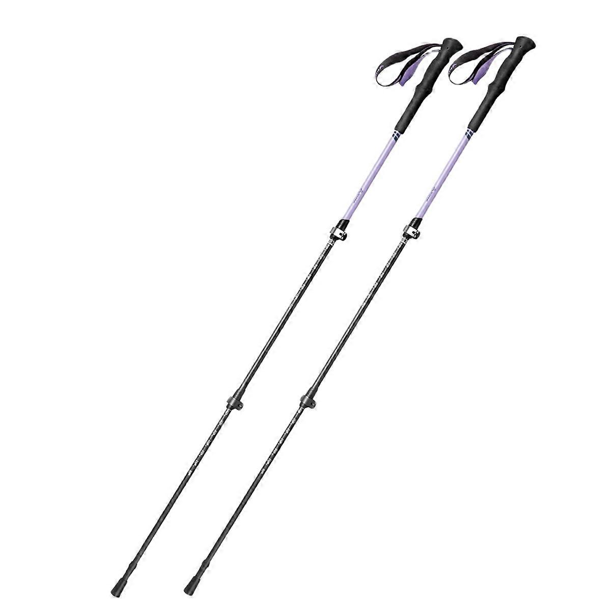 2pcs Trekking Poles Carbon Fiber Ultra-Light Telescopic Outdoor Hiking Climbing Cane