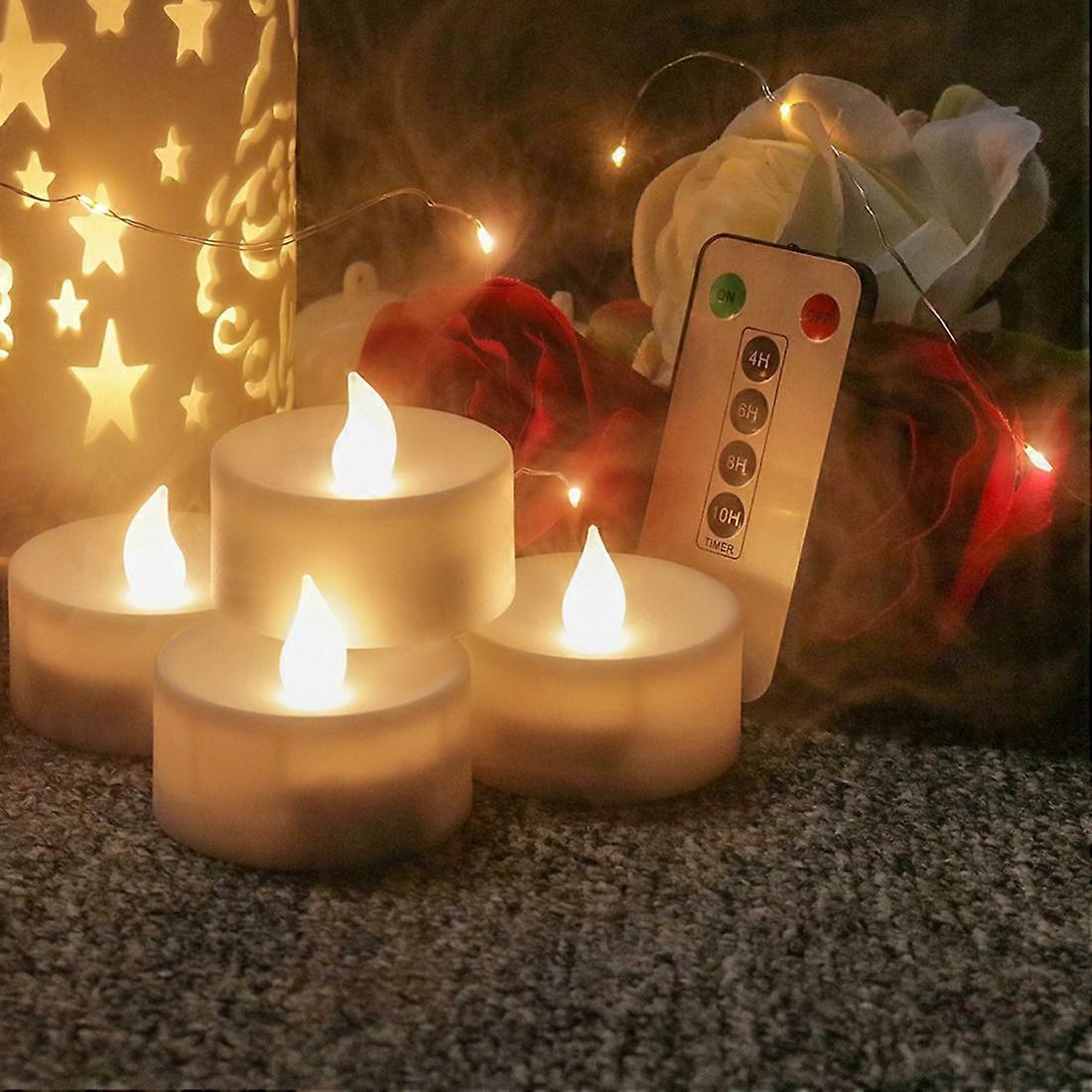 6Pcs Flameless Candles Battery Operated LED Tea Lights Candles Led Candles with 6-Key Timer Remote