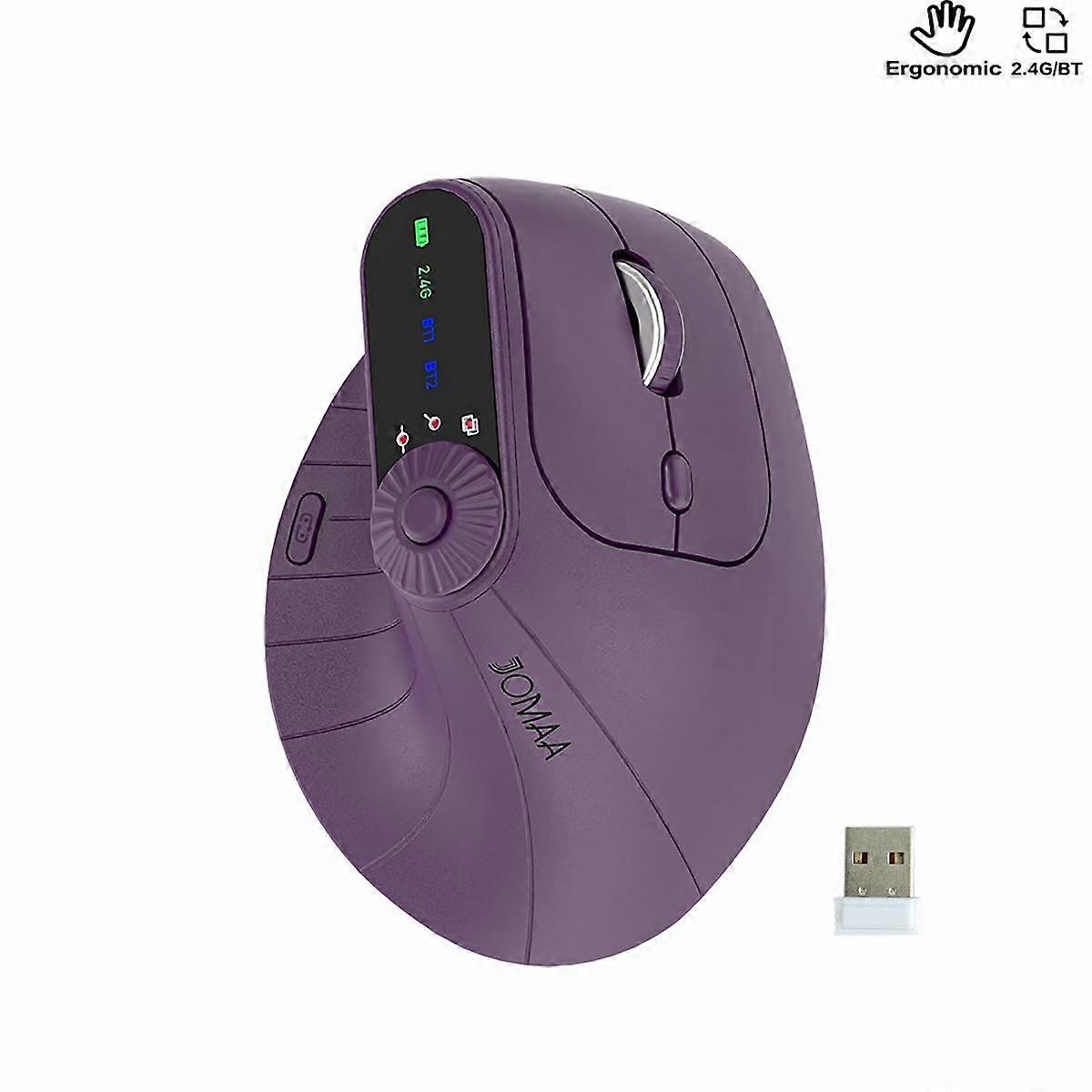 Saker Ergonomic Triple,Ergonomic Vertical Mouse: Tri-Mode Wireless, Rechargeable