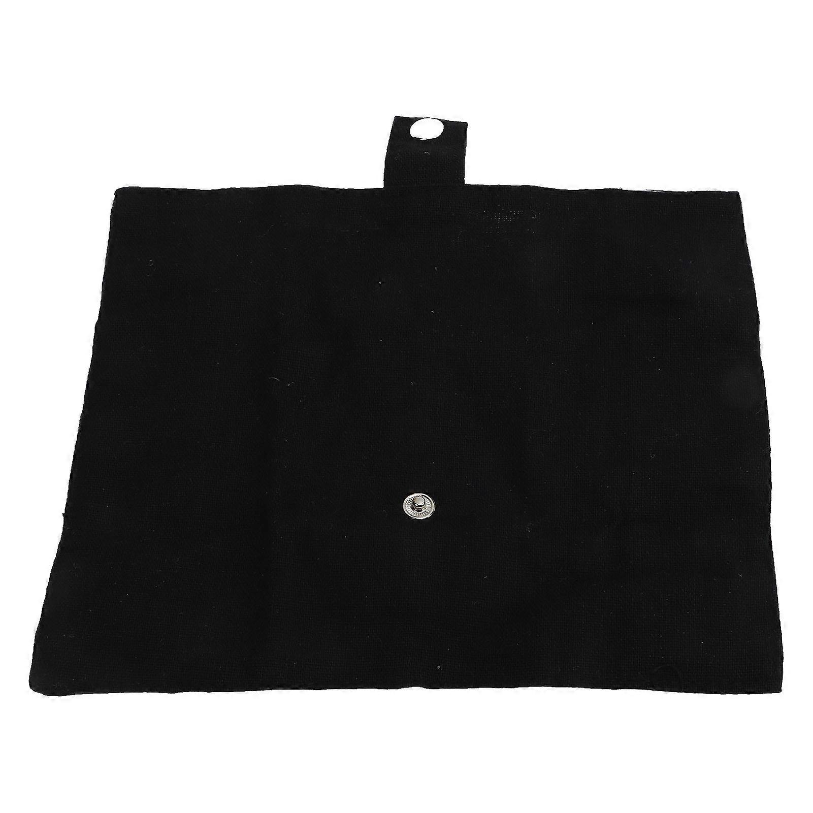 2PCS Portable Canvas Camping Tableware Bag for 7PCS Bamboo Set Black