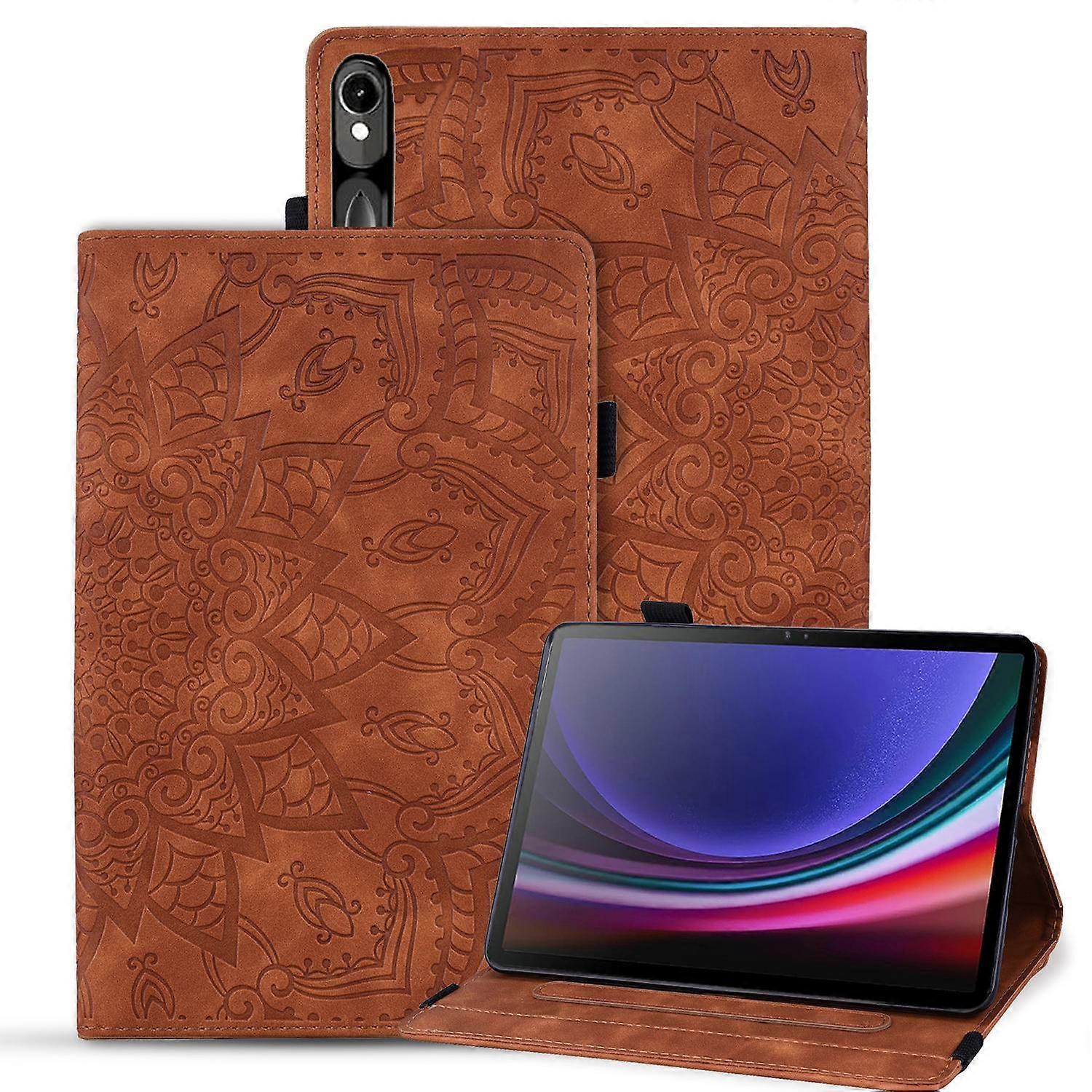 Capa para Tablet Para Samsung Galaxy Tab S11 S10 Lite S10 FE S9 S9 FE S8 S7 Slots para Cartão Capa de Couro Flowe