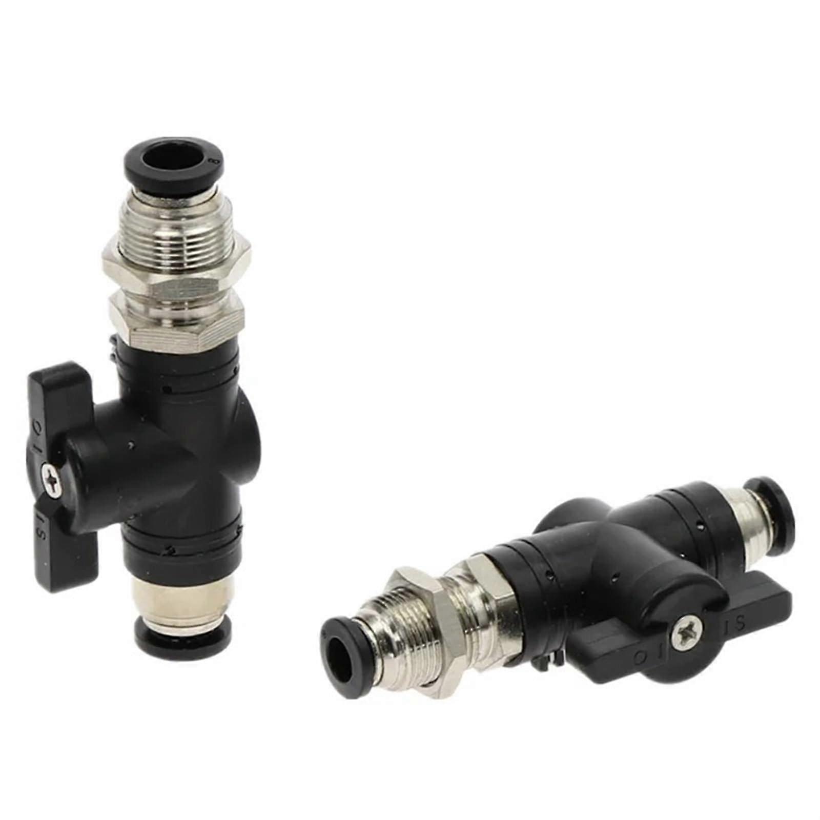 BM 6/8/10Mm Black Bulkhead Pneumatic PushIn Quick Joint Connector Hand Valve Turn Switch Current Limiting BM 4Mm