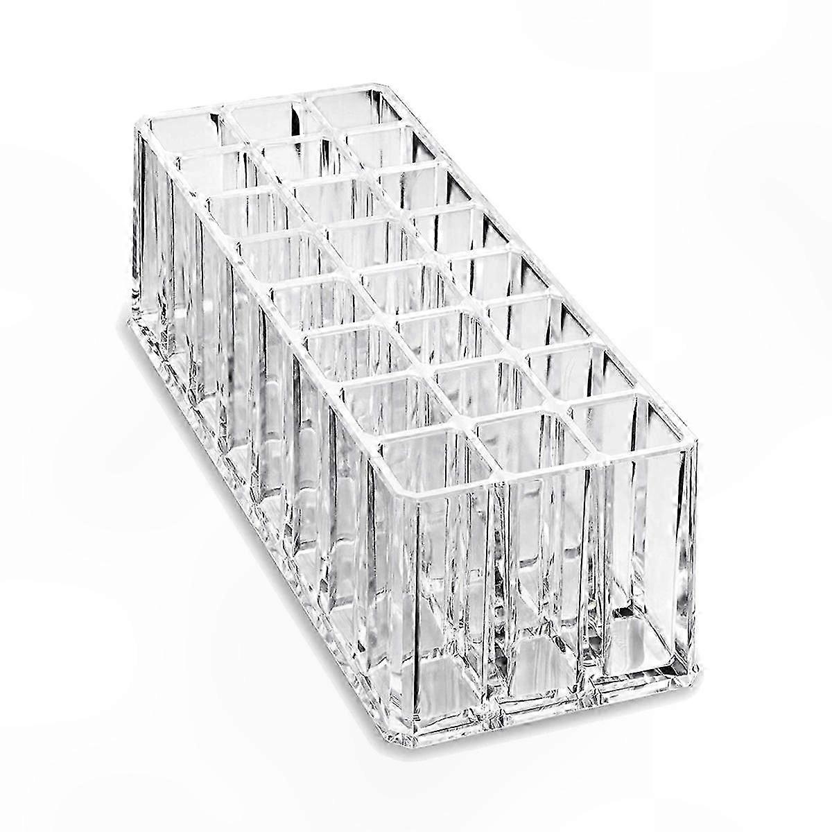 Acrylic Perfume Organizer with 24 Slots Clear Tall Storage Container for Travel and Home Use
