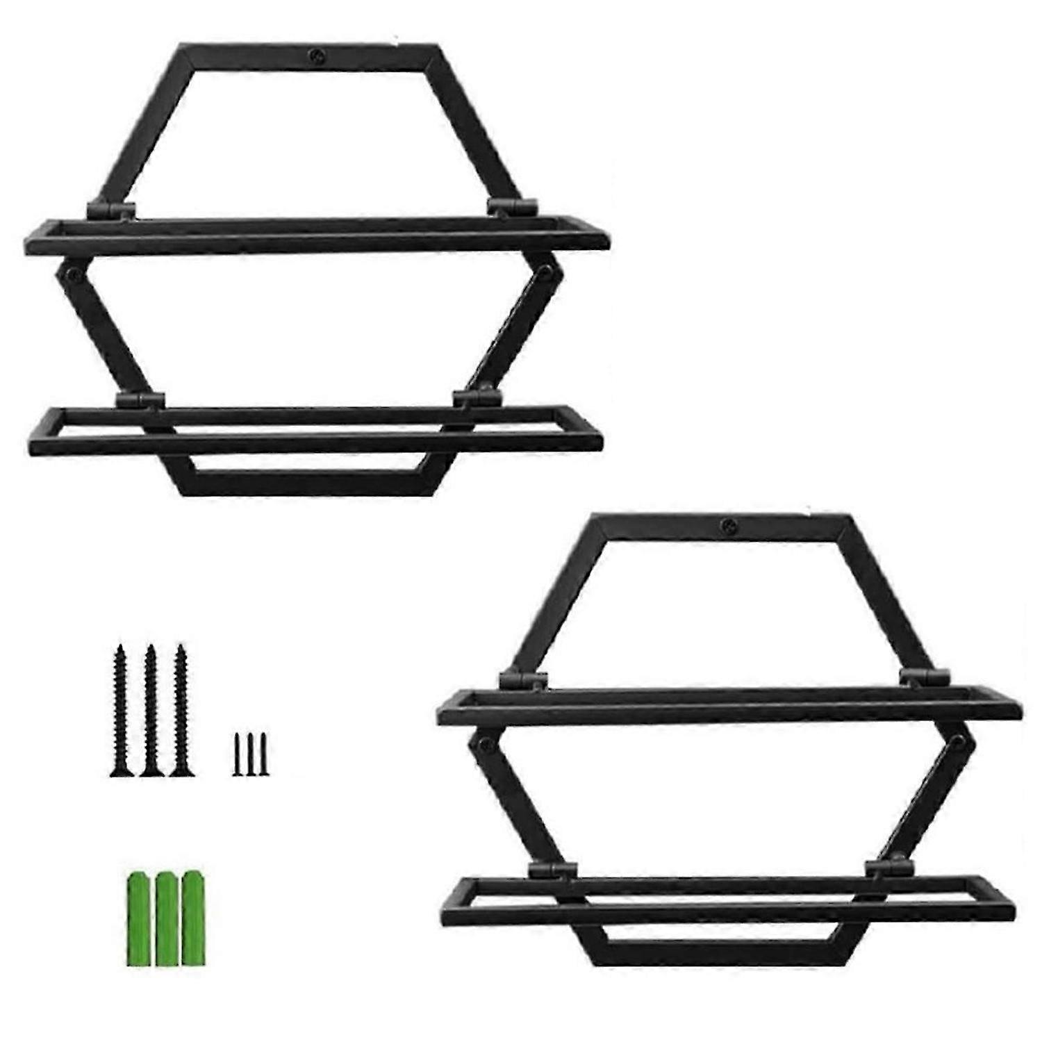 Wall Mounted Wine Rack,4-Bottle Holder Hanging Display Shelf, Space-Saving Storage Kitchen Bar Dining Room 2-Pack