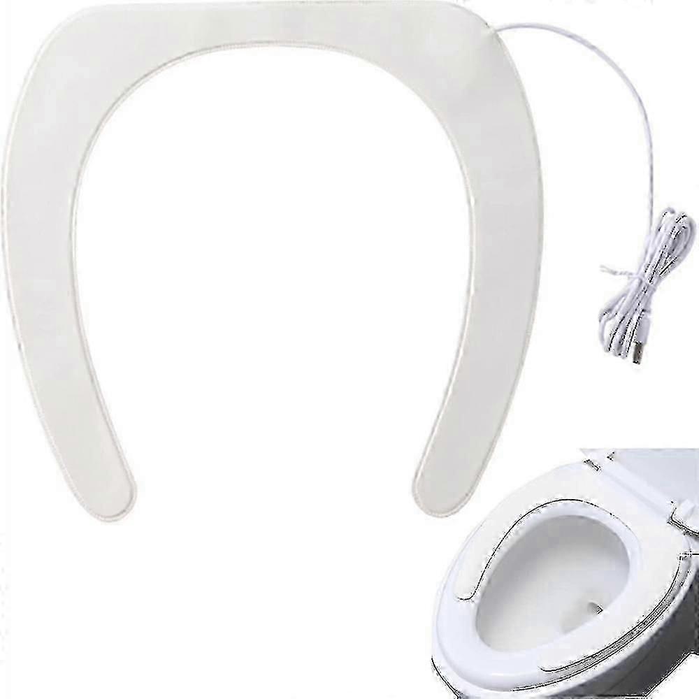 Bedömd toalettsitsvärmare, uppvärmd toalettsits långsträckt, mjuk och varm tjock vadderad toalettsits, silikon toalettsitsöverdrag, tvättbar bärbar användning.