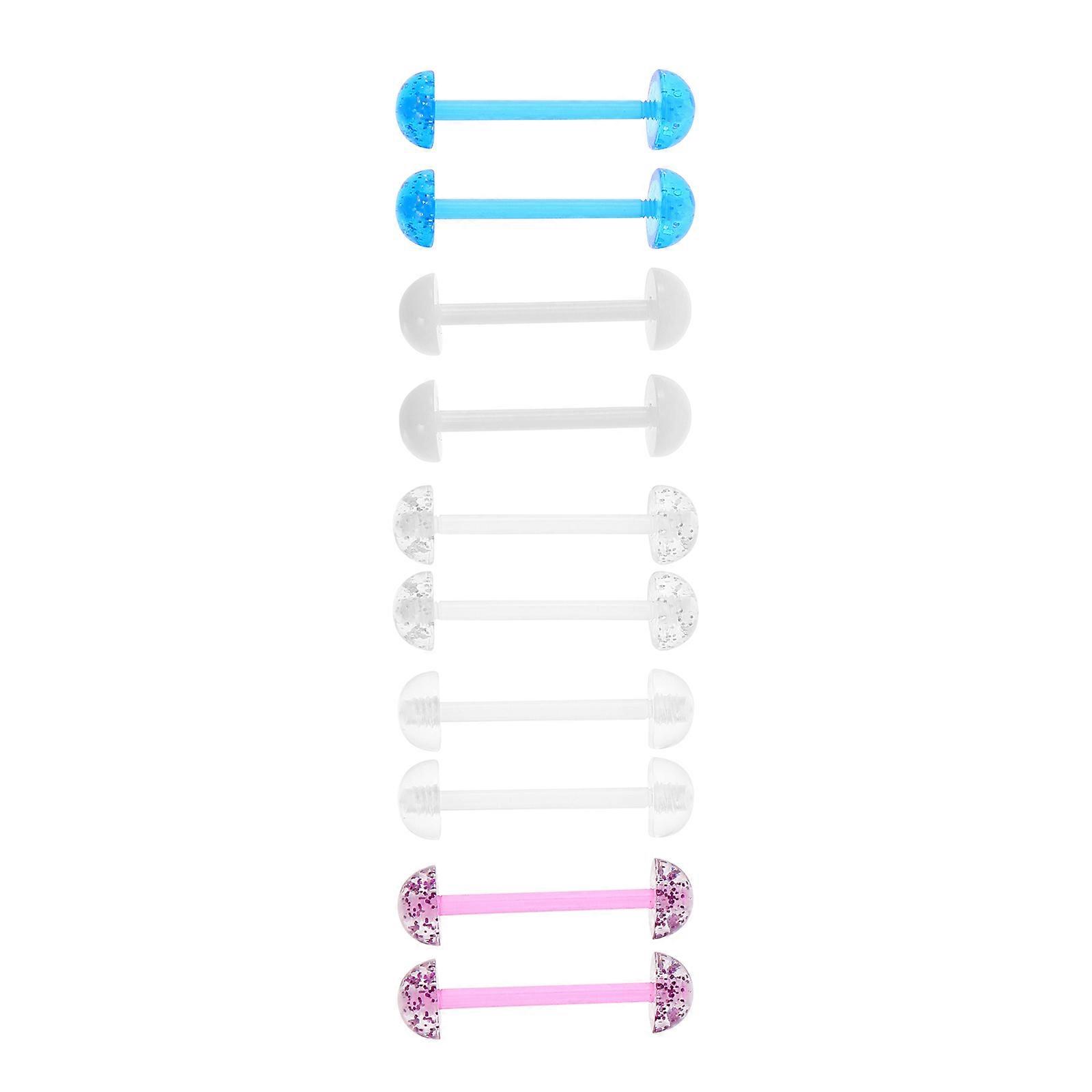 Delicate Tongue Studs Acrylic Tongue Rings for Decor Use 10Pcs Pack