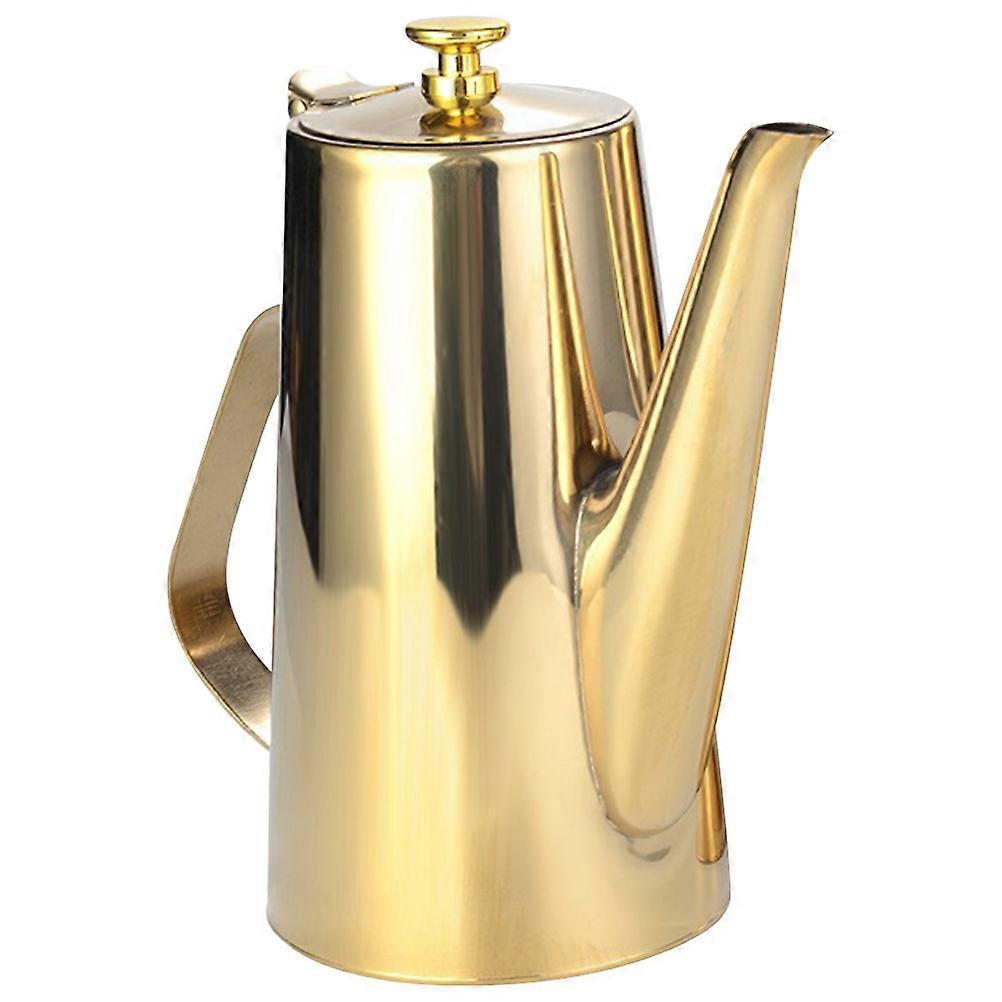 Golden Stainless Steel Kettle for Tea Brewing with Removable Strainer