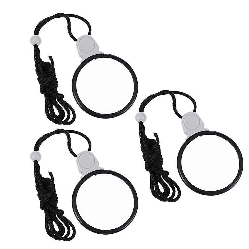Convenient Lanyard Magnifier Household Reading Tool for Decoration 3Pcs