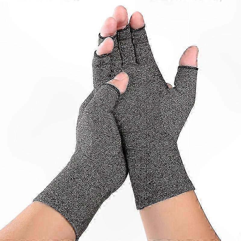 Compression Gloves for Arthritis, Warmth and Comfort, Improved Circulation, 2-Pack Gray