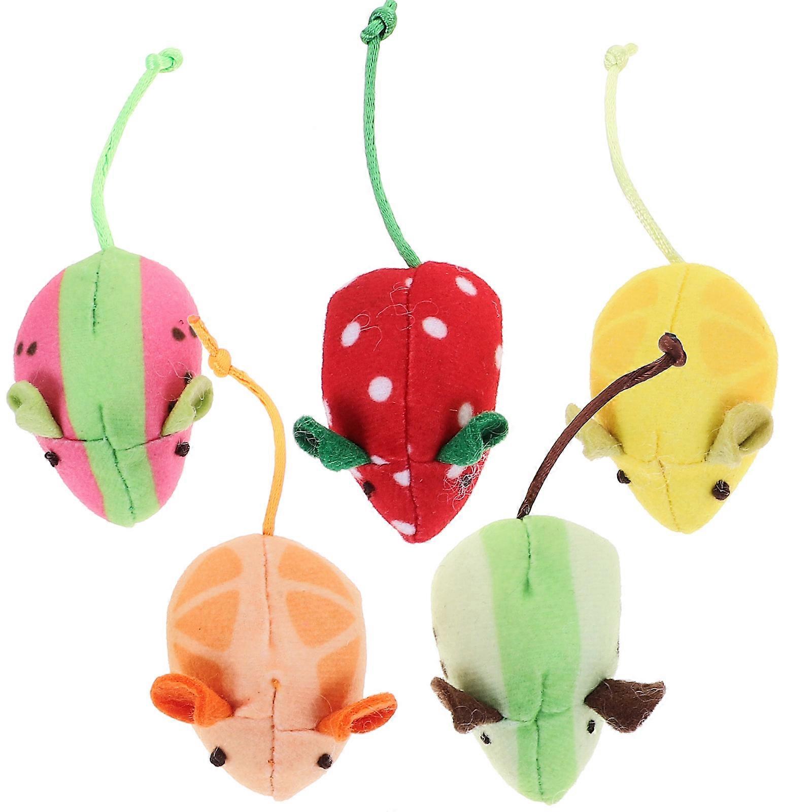 Fruit Mice Cat Toys Plush Toys for Interactive Play 20Pcs Set