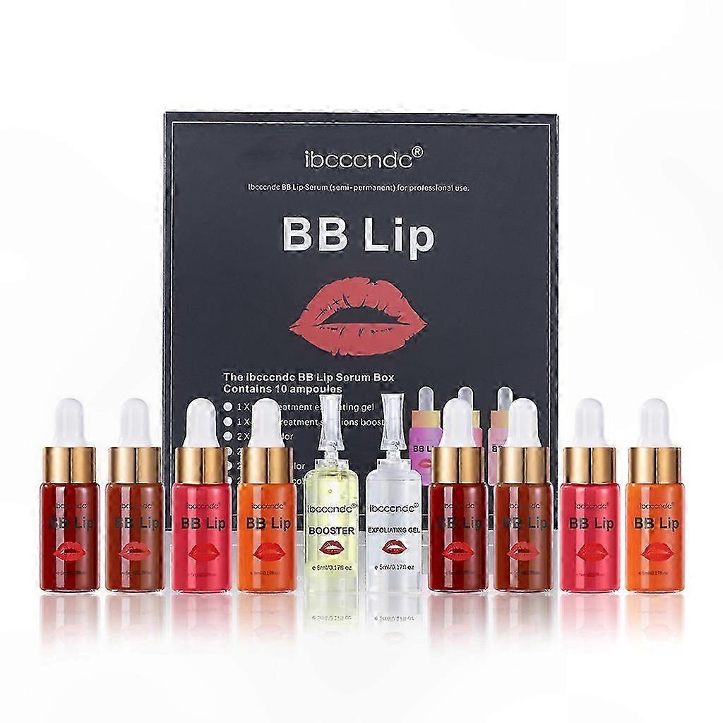 Lip Care Set with 8 Shades of Glossy Color Serum for Enhanced Lip Appearance