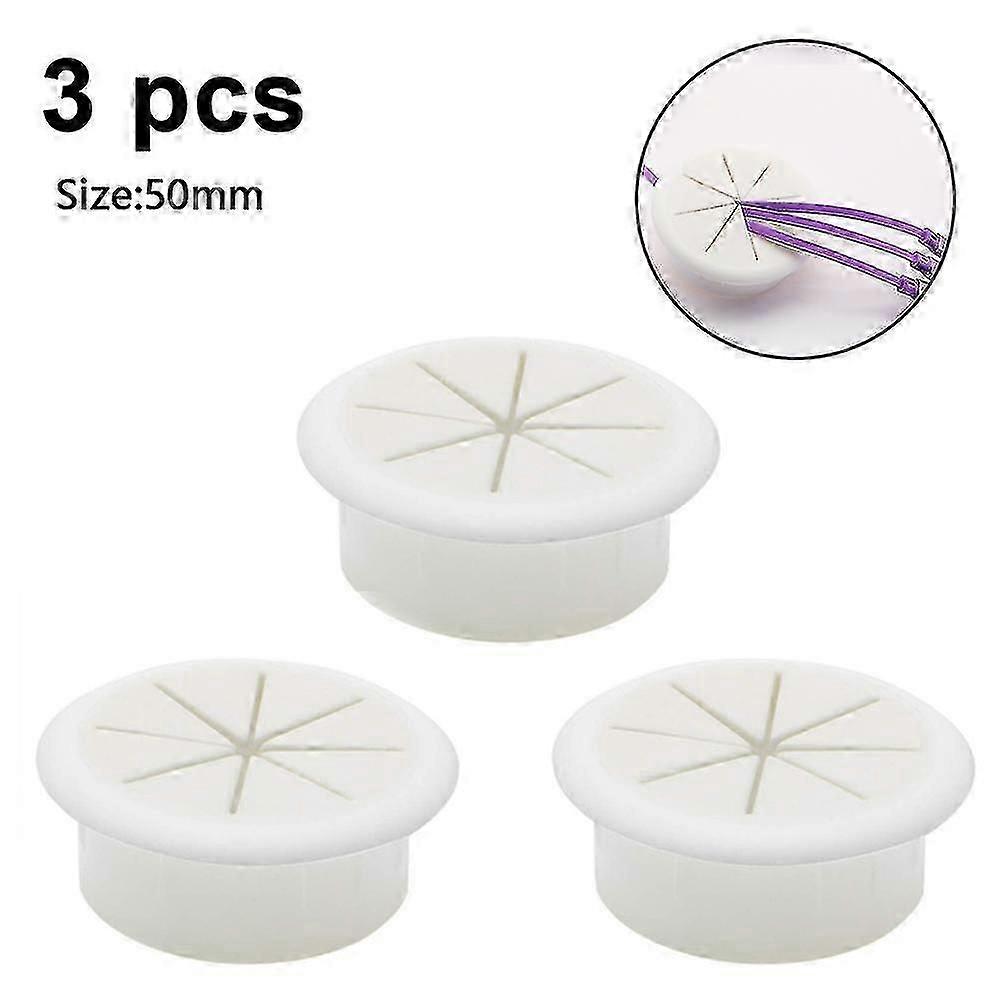 3pcs Desk Cord Wire Cable Hole Cover