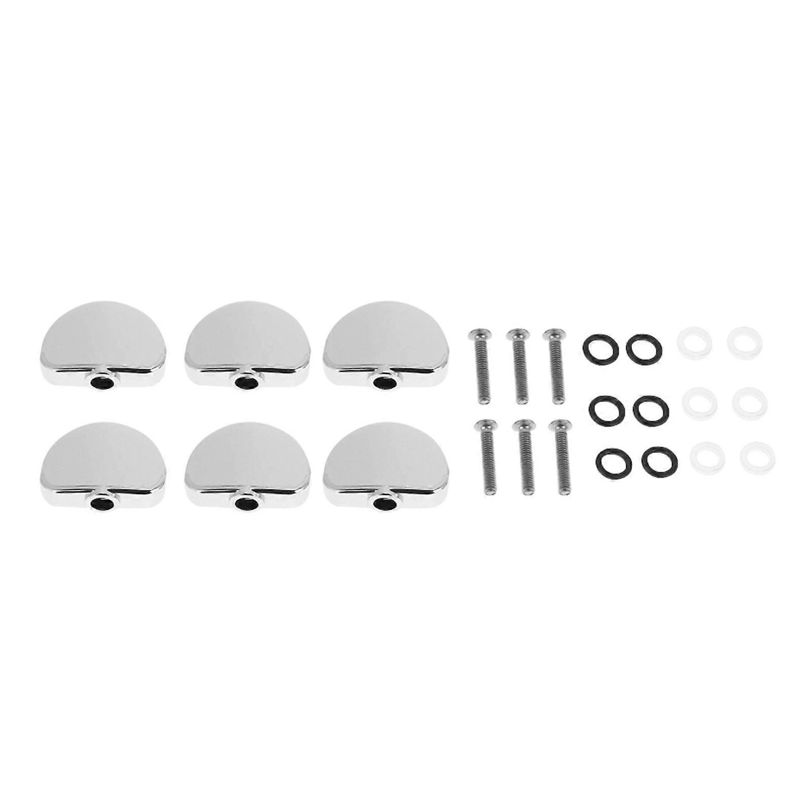 6pcs Alloy Tuner Machine Head Semicircle Buttons Replacement for Electric Guitar Bass