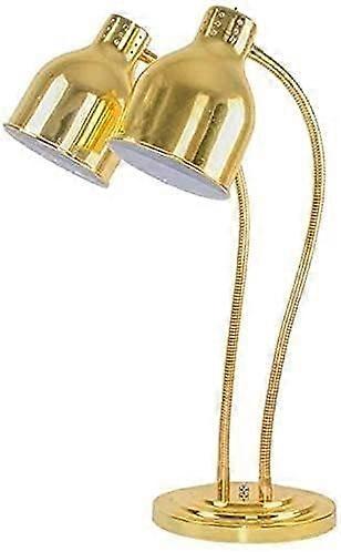 Heat Lamp Food Warmer Adjustable Heat Lamp Single Bulb Buffet Display Stainless Steel Portable W250 Gold Double Head