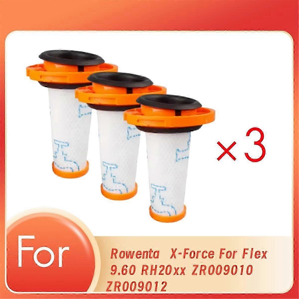 3 Pcs Pre Filters for X-FORCE FLEX 9.60 RH20xx ZR009010 ZR009012 Cordless Vacuum Cleaner Washable Re