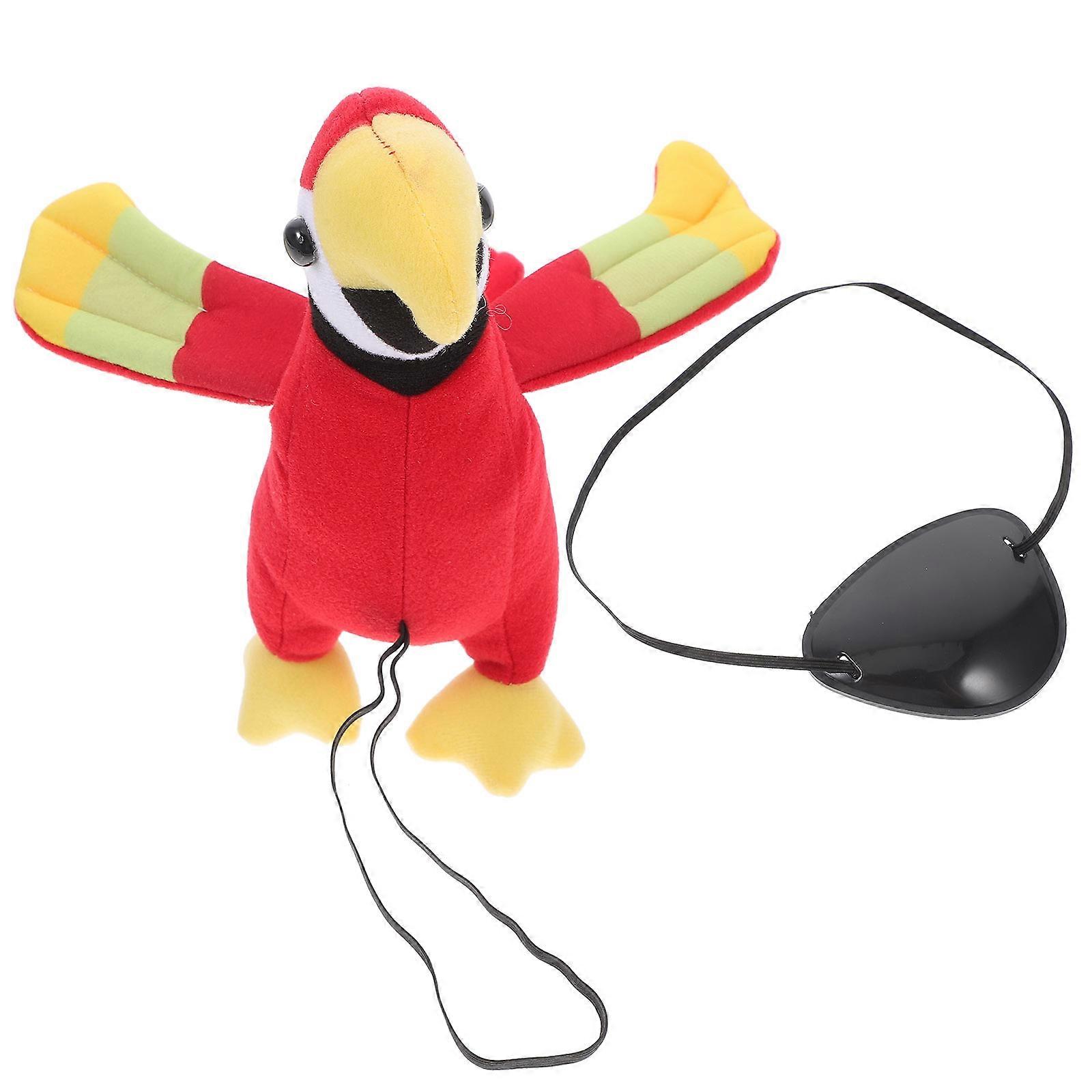Pirate Shoulder Parrot Plush Prop for Costume 2Sets of Soft Parrot Toy