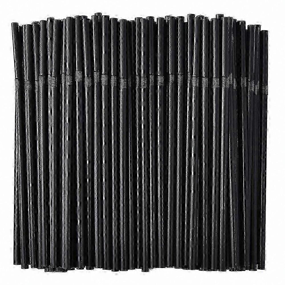 Black Reusable Drinking Straws 500-Pack 6mm Diameter Flexible Plastic Bulk
