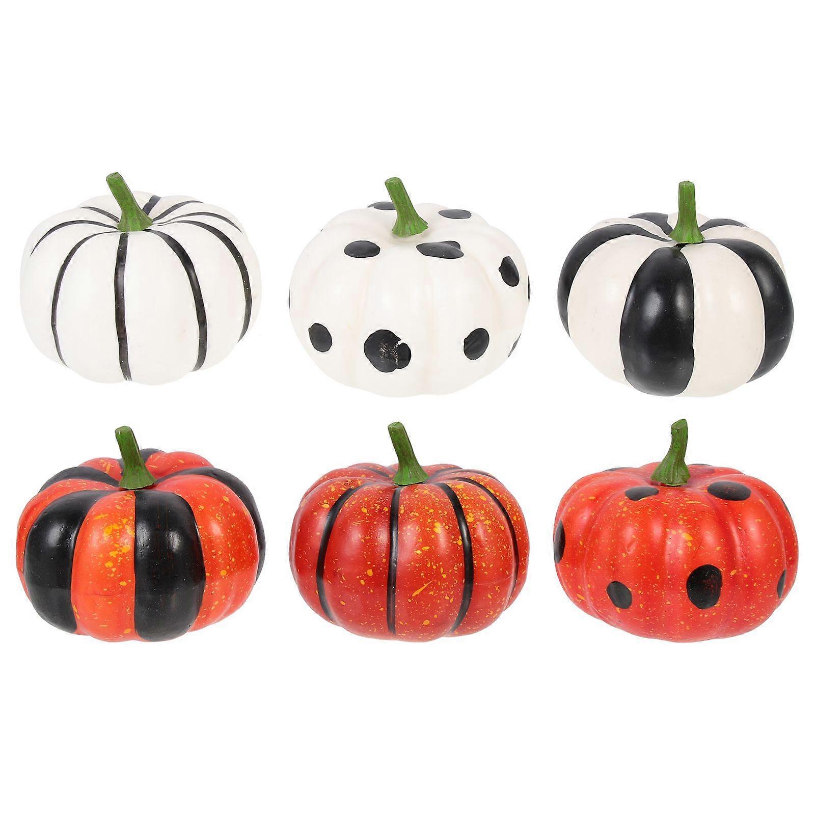 6pcs Realistic Halloween Pumpkin Decors Multipurpose Pumpkin Model Ornaments