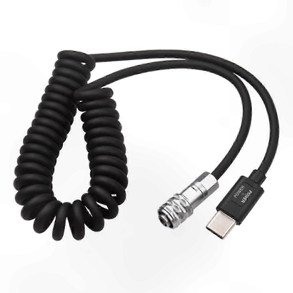USB C Spring Cable for Camera 4K 6K Power Cord Replacement Adapter