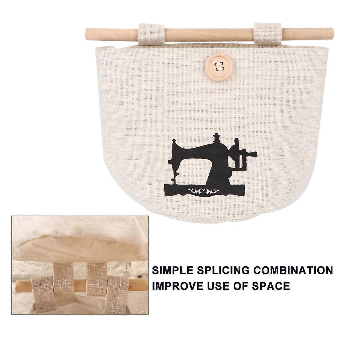 Hanging Pockets for Door Cotton Linen Storage Bag for Storage 6Pcs