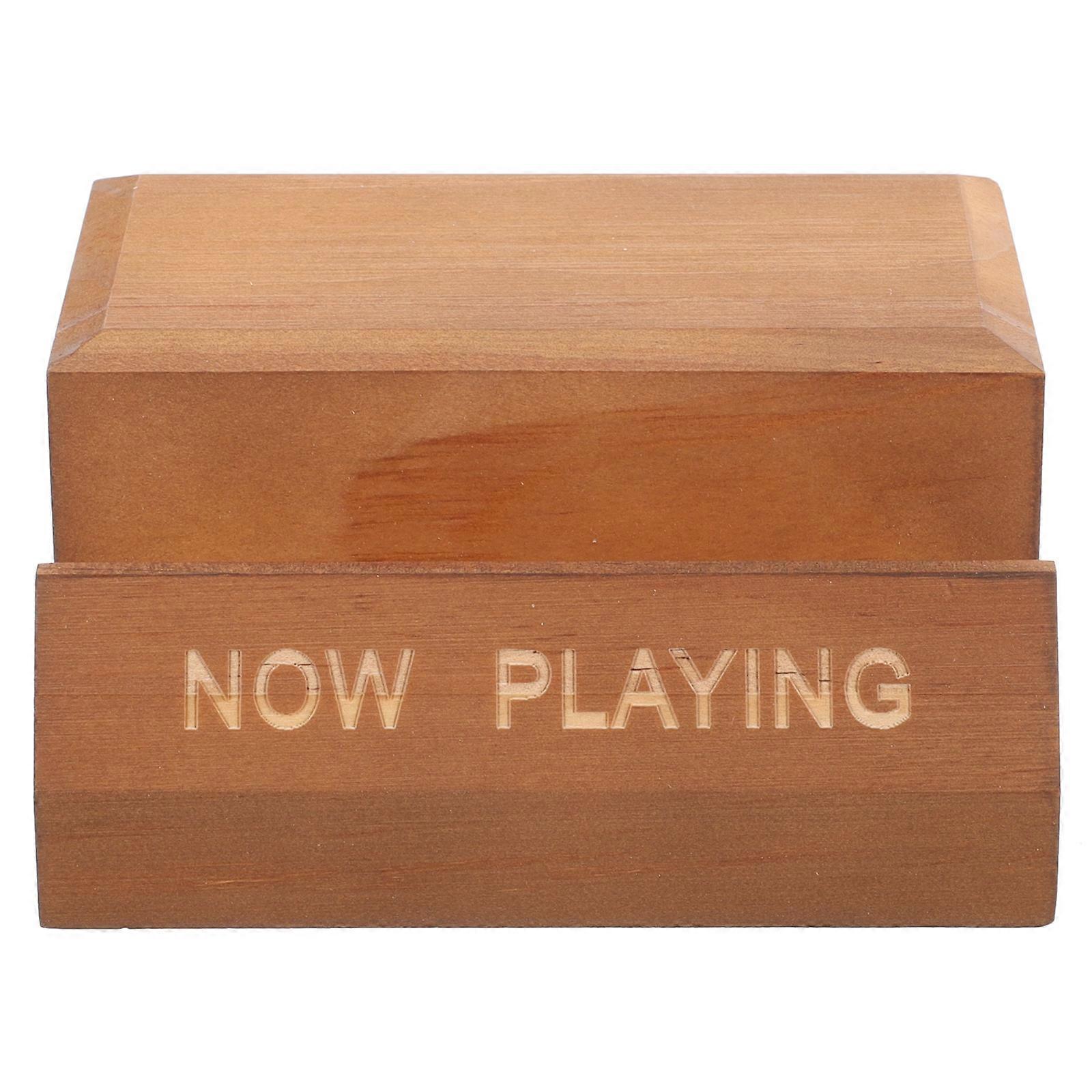Vinyl Record Display Stand Wooden Holder for 5Pcs Tabletop Use