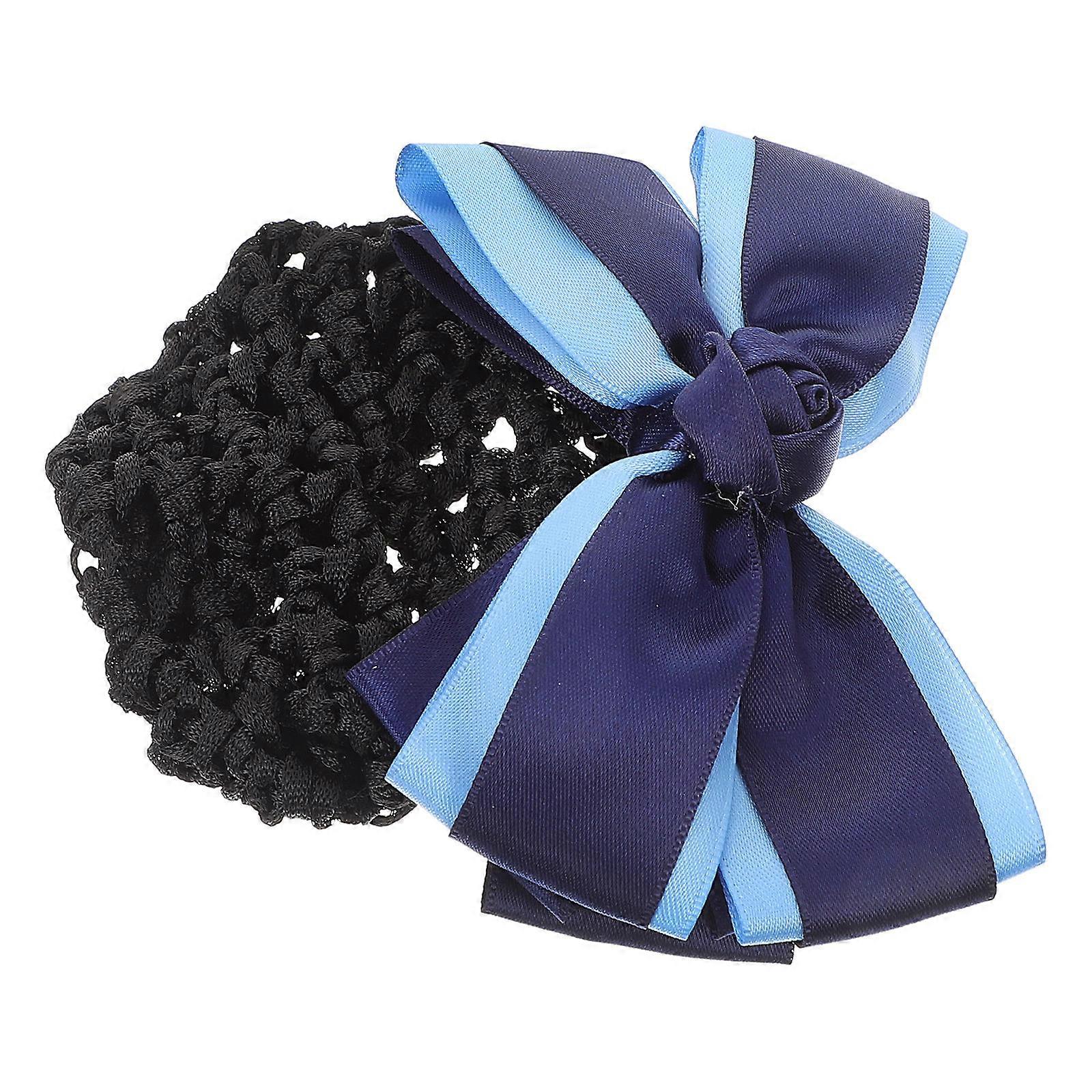 Women Hair Bun Cover Net 3Pcs Multi-Color Bow Hair Clip For Workplace Comfortable Styling Functional Design