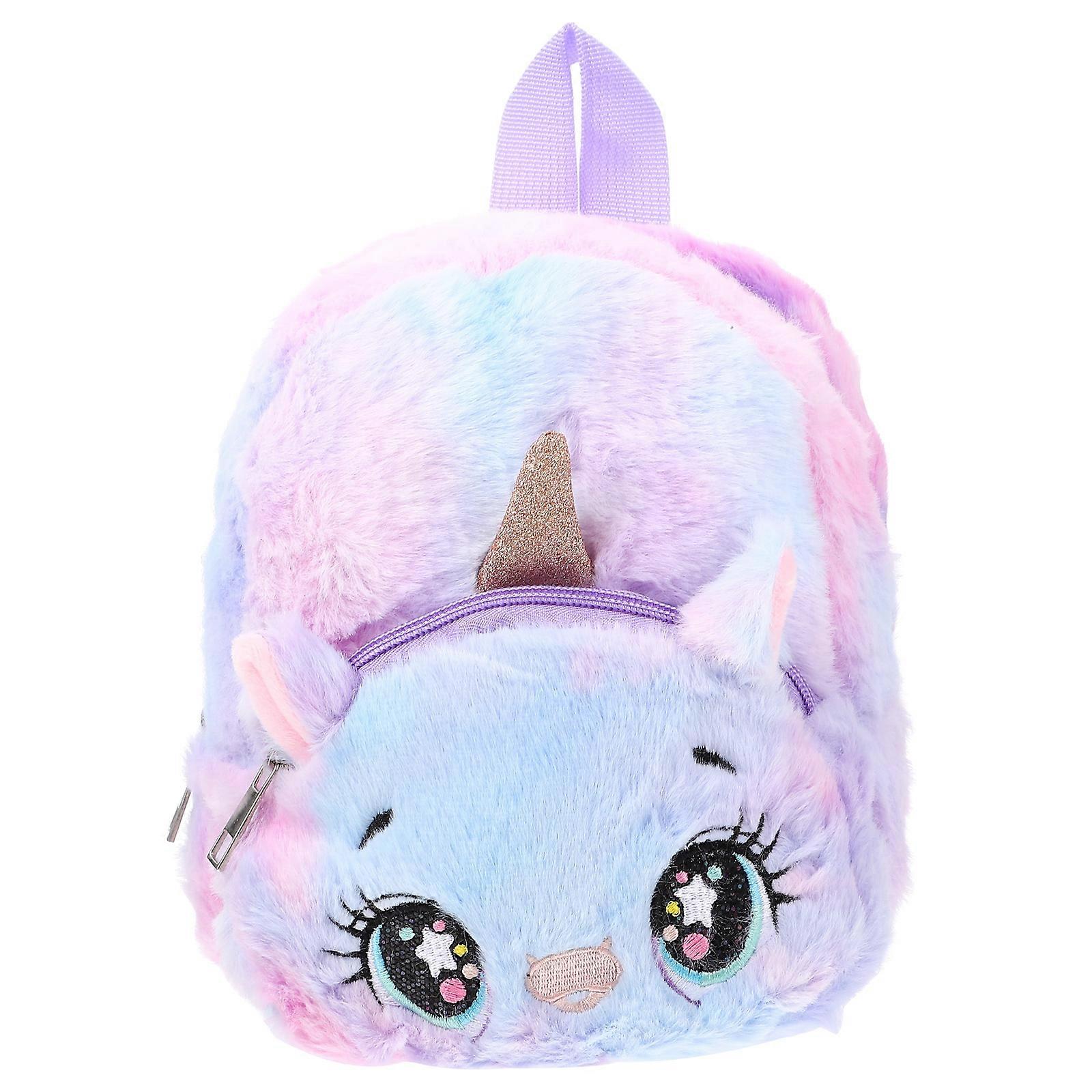 Multi-functional Unicorn Plush Shoulder Bag 2Pcs Ideal For Students School Daily Use Storage Perfect Size