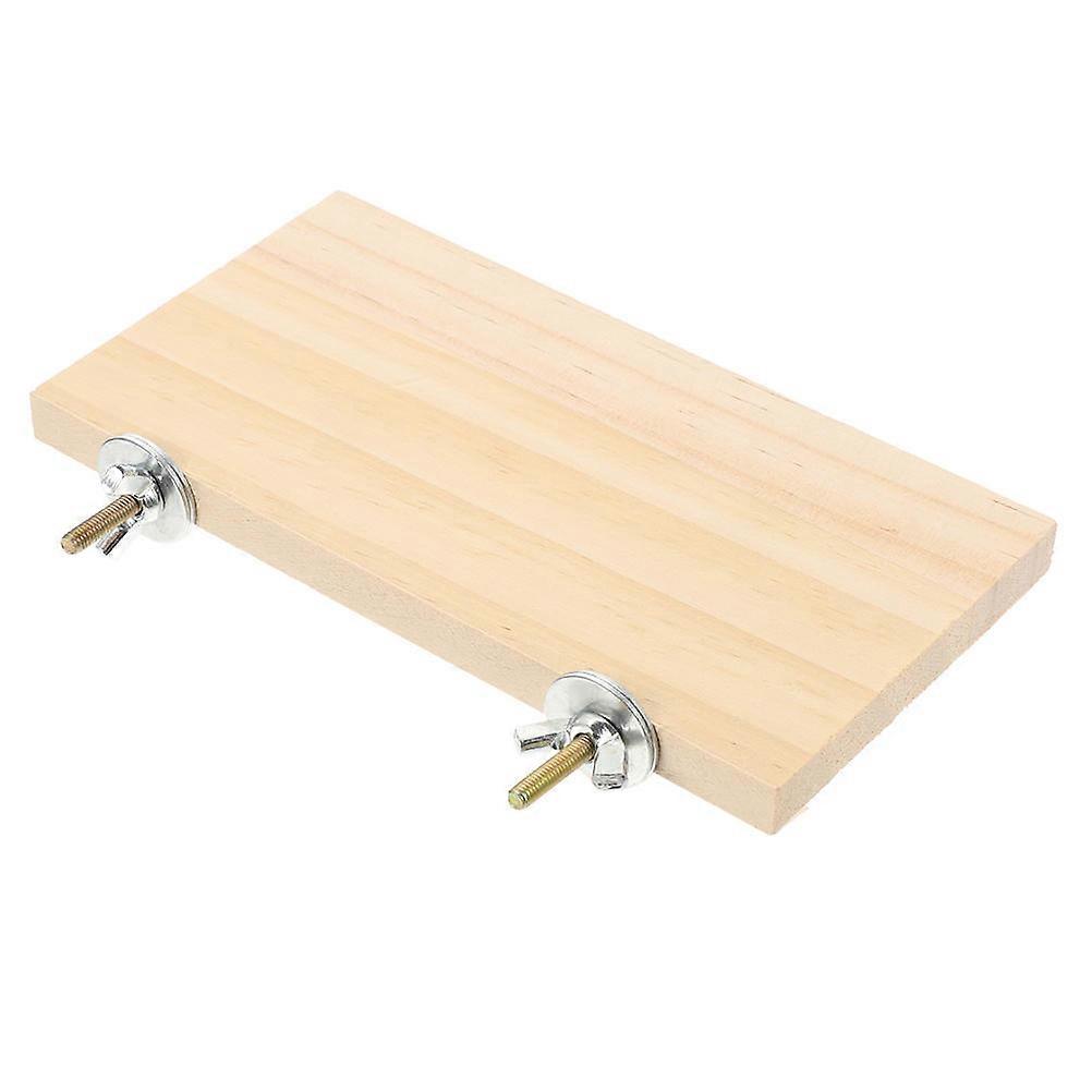 Bird Perch Platform Wood Parrot Exercise Toy with Screws 2Pcs for Cage