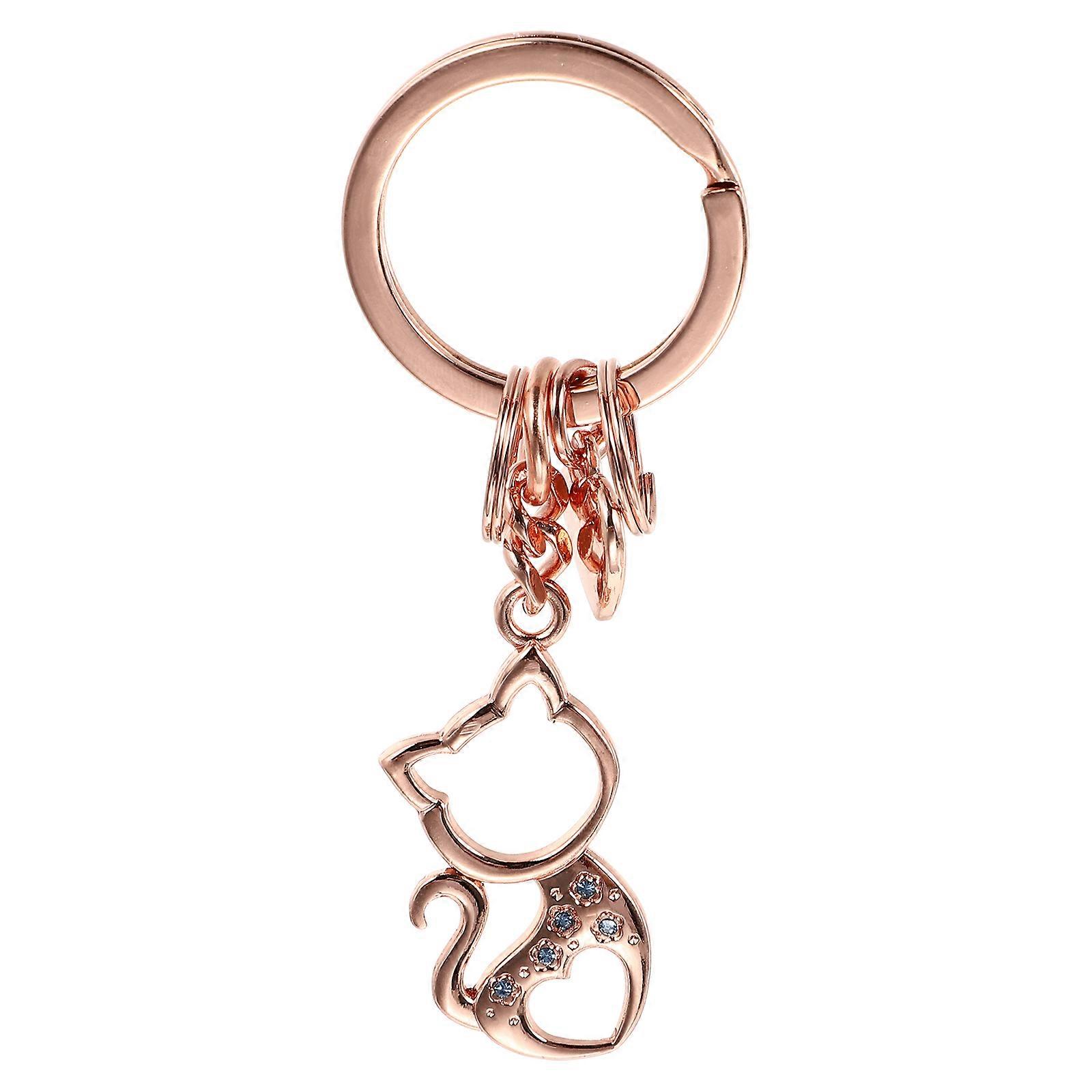 Creative Cat Shape Key Chain Pendant for Bag Hanging Decor 3Pcs