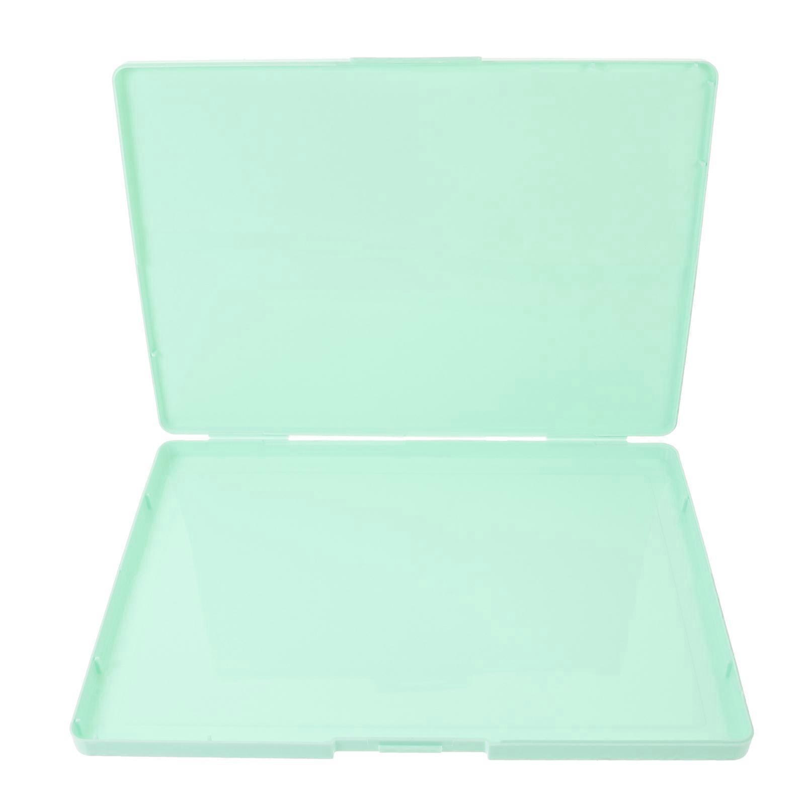 5Pcs Plastic Business Card Holder for Storage Use Green Certificate Box