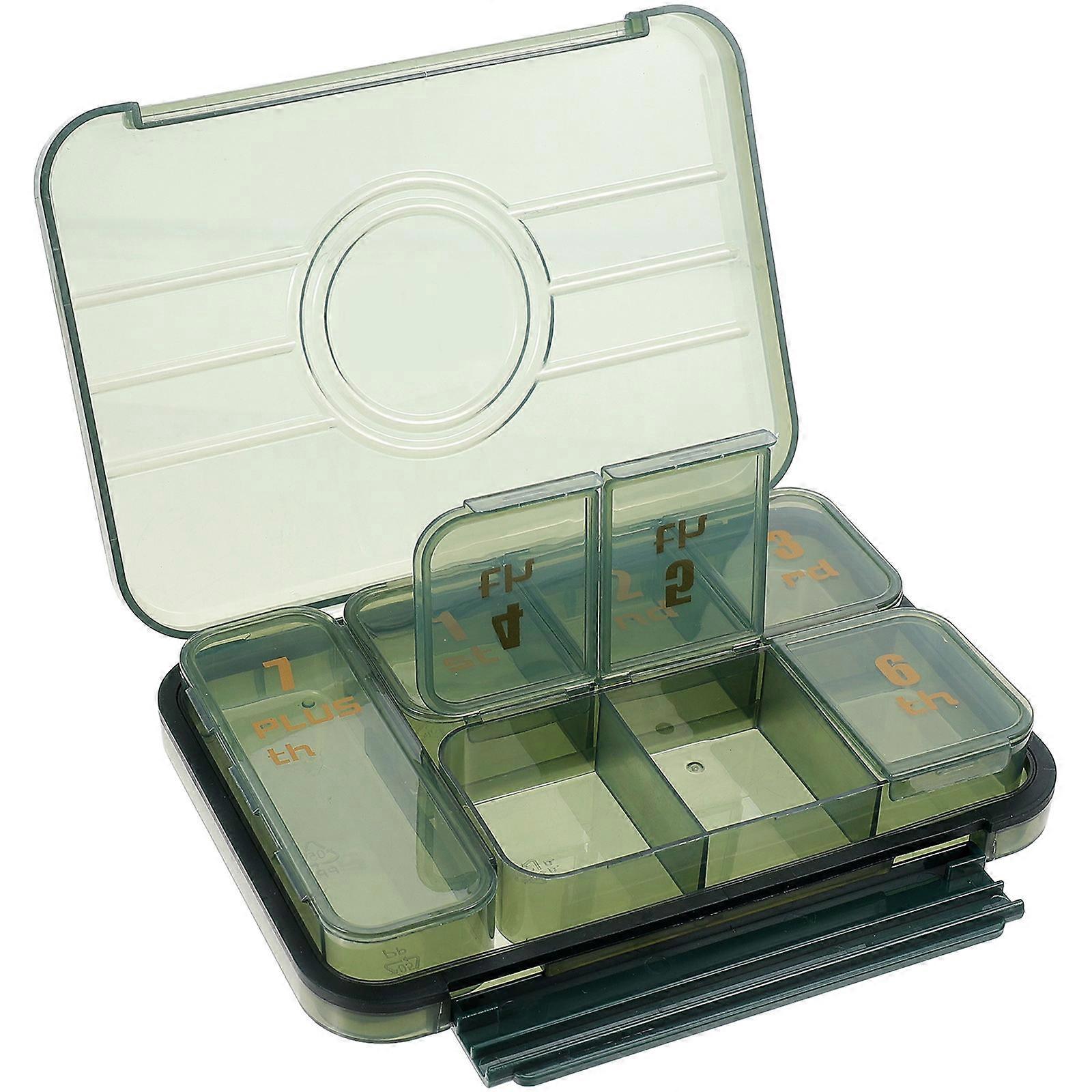 Plastic Storage Case 7-Compartments for Elderly Travel Dust-Proof Simple Shape 6.68X4.72X1.18In 3Pcs