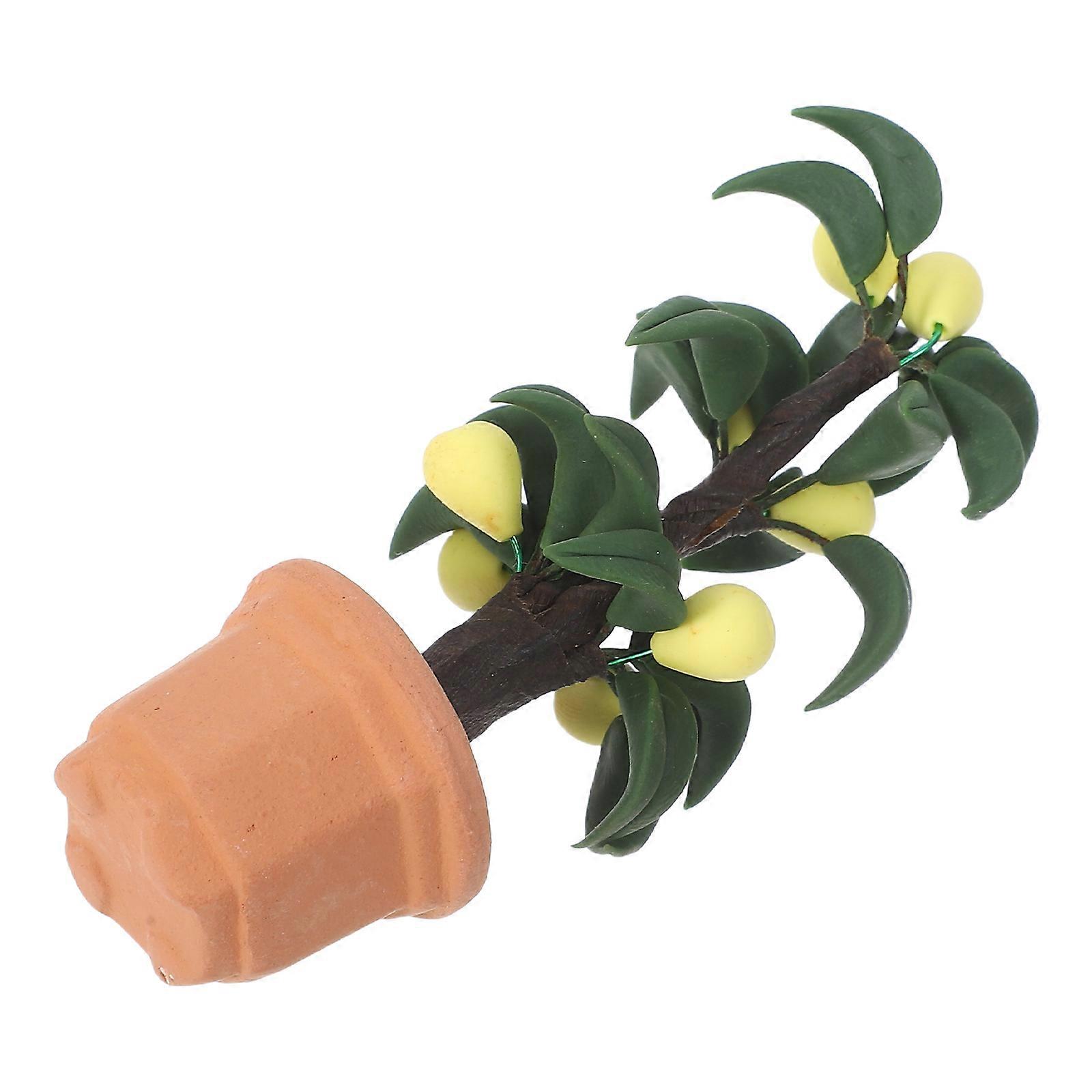 Miniature Pear Tree Model for Fairy Garden Decoration 3Pcs Fake Plants